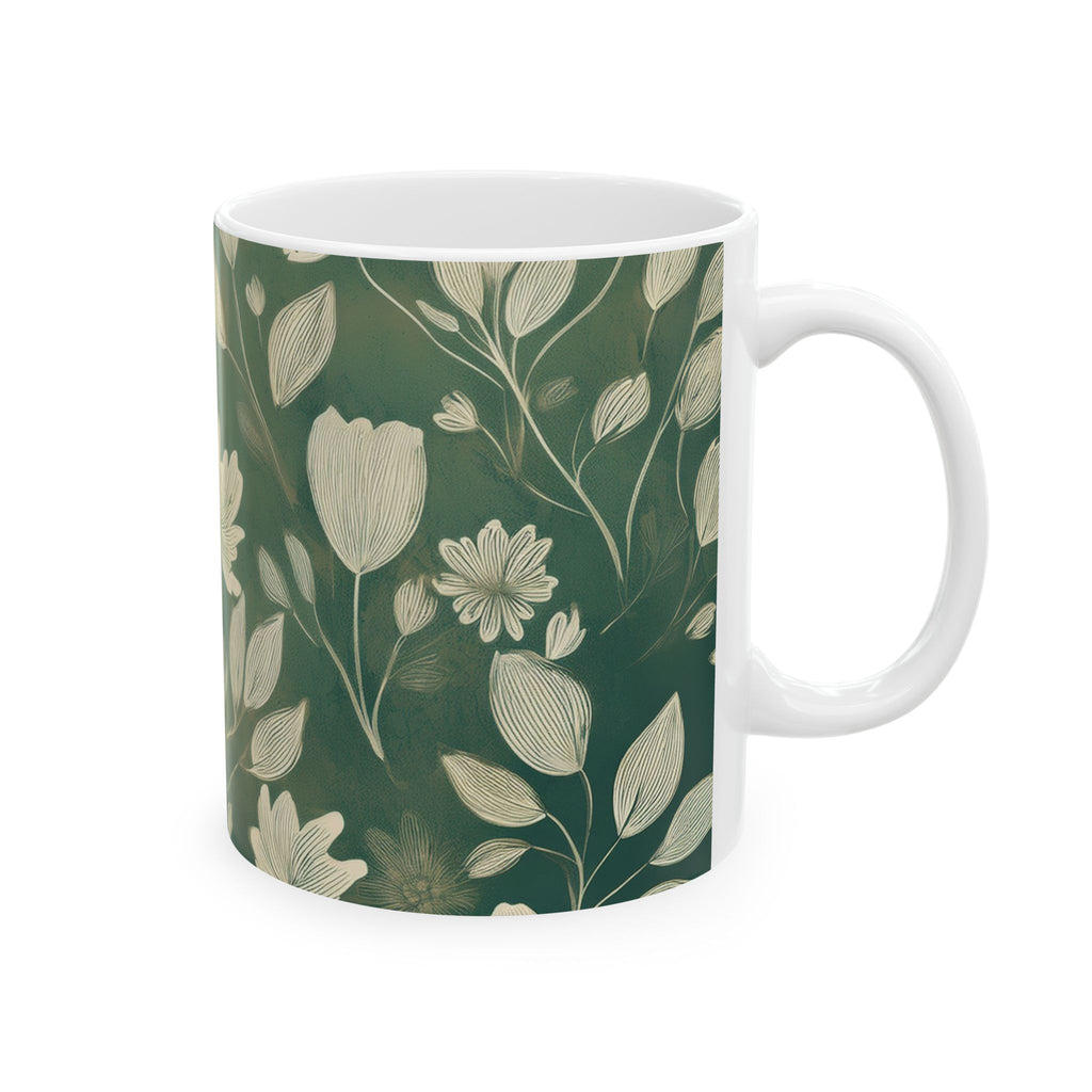 Ceramic Mug – Green Botanical
