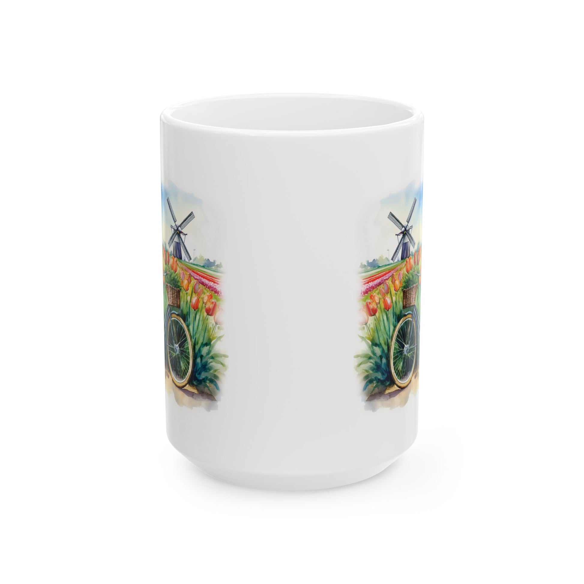 Ceramic Mug – Netherlands Tulips & Windmills