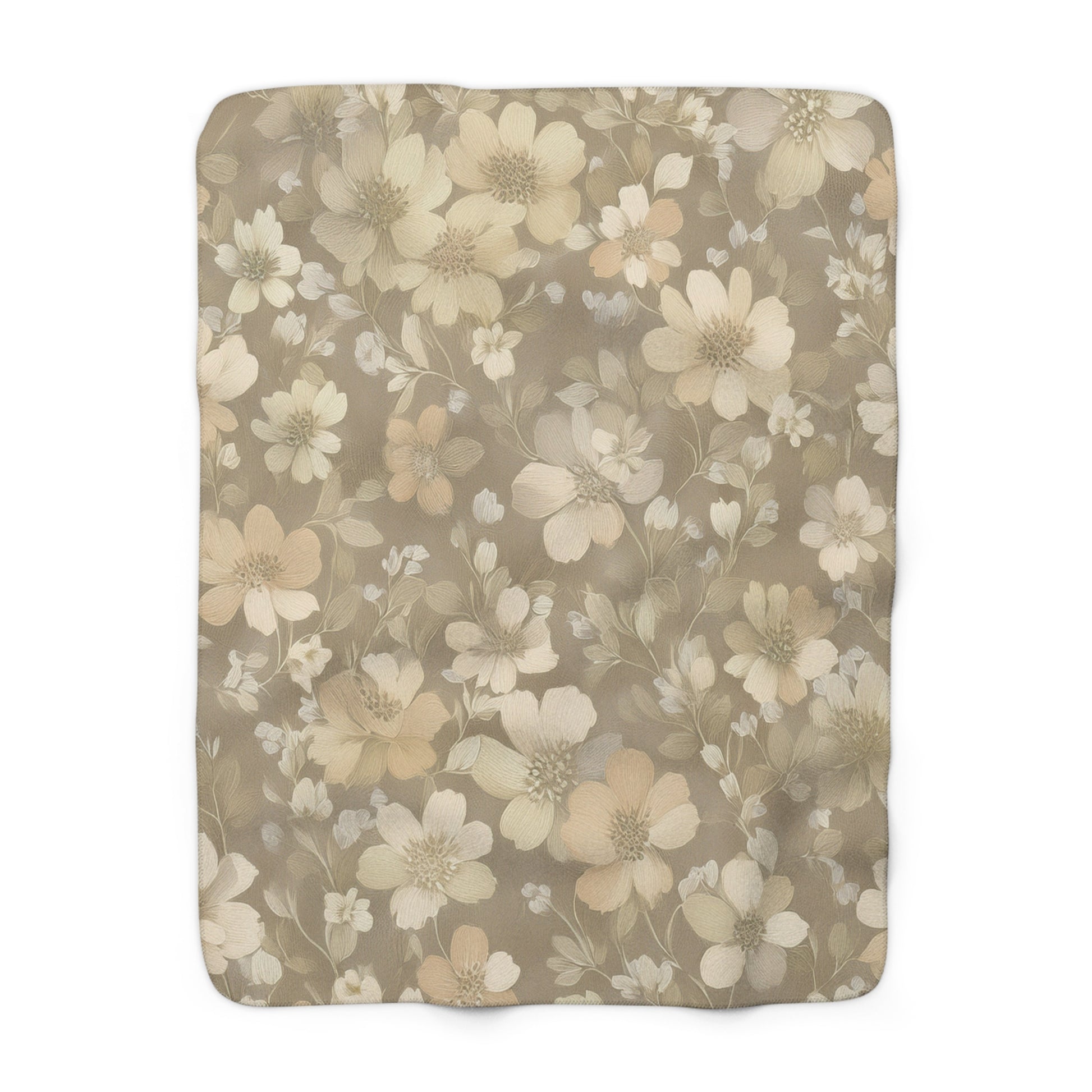 Sherpa Fleece Blanket – Muted Meadow Floral