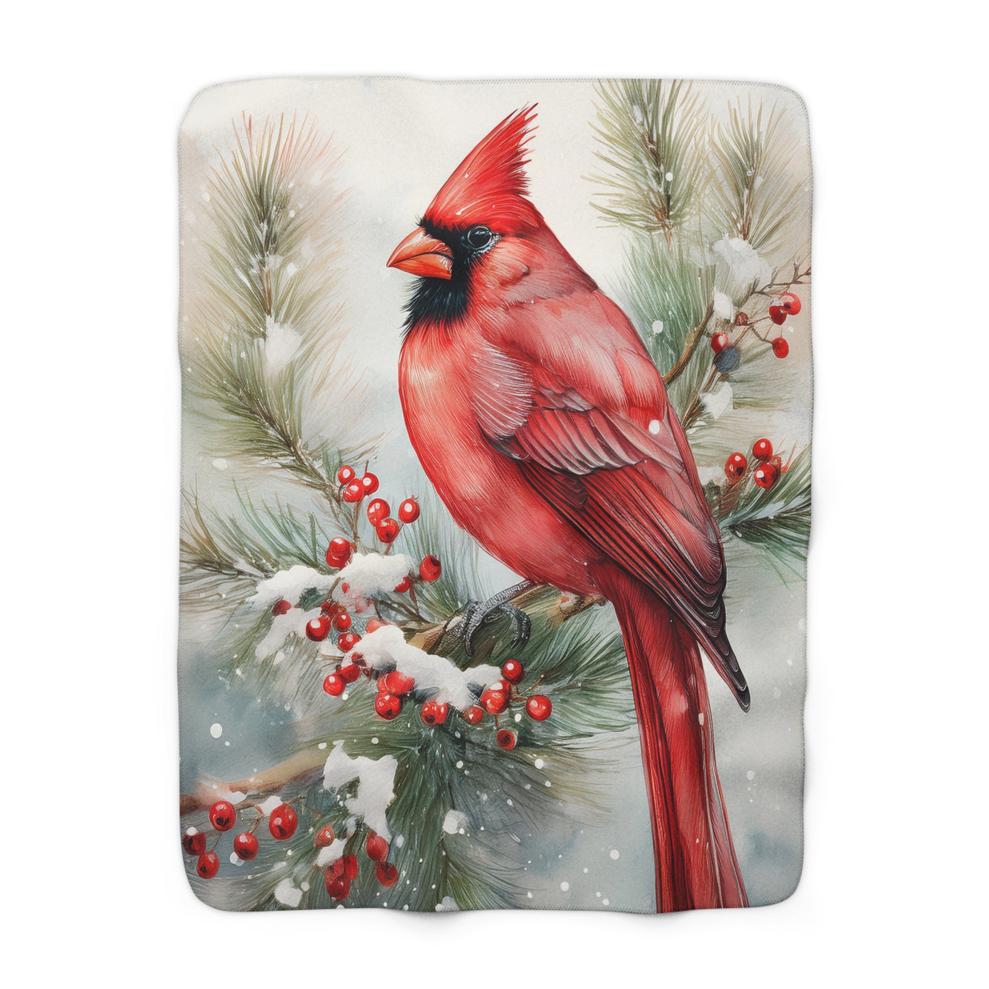 Sherpa Fleece Blanket – Winter Cardinal