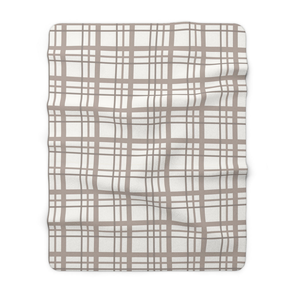 Sherpa Fleece Blanket – Faded Plaid
