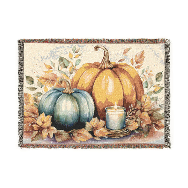 Woven Blanket – Pumpkin Candle Glow