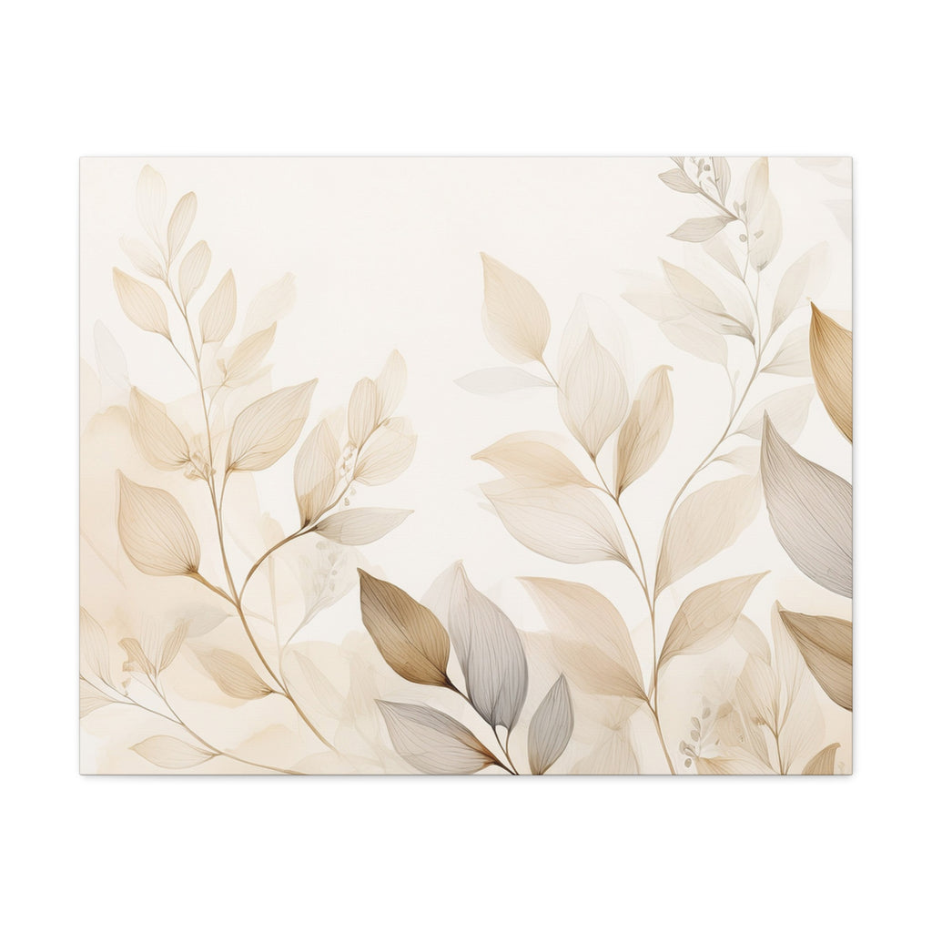 Canvas Wall Art – Soft Beige Leaves
