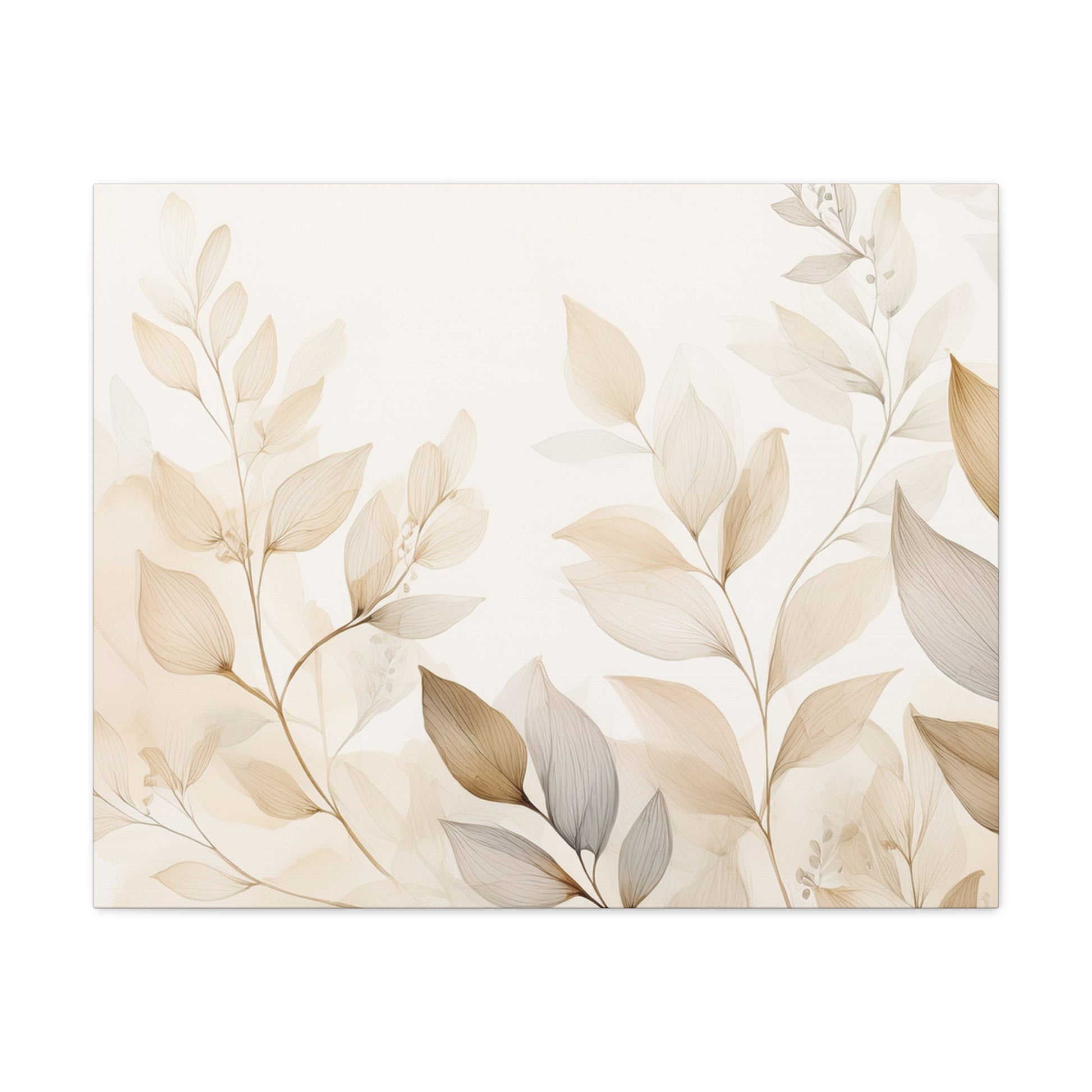 Canvas Wall Art – Soft Beige Leaves