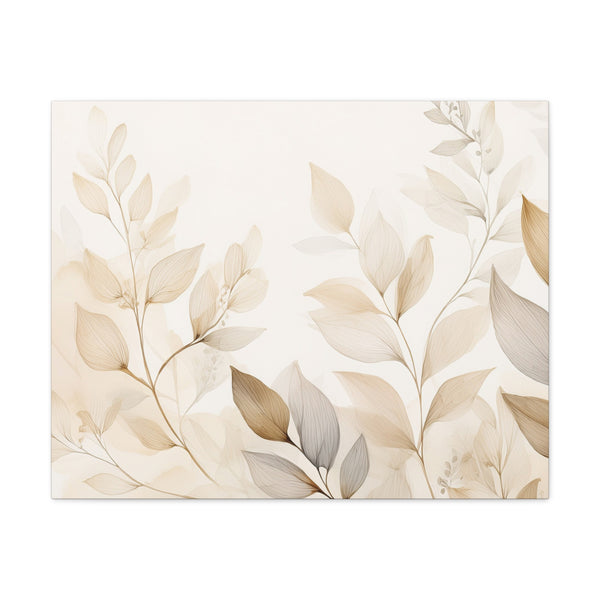Canvas Wall Art – Soft Beige Leaves