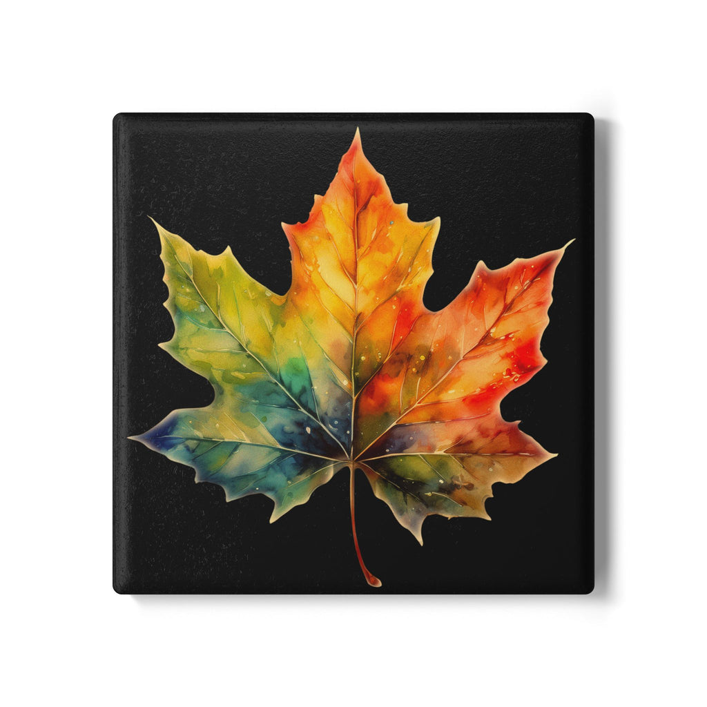 Ceramic Coaster – Colorful Maple Leaf