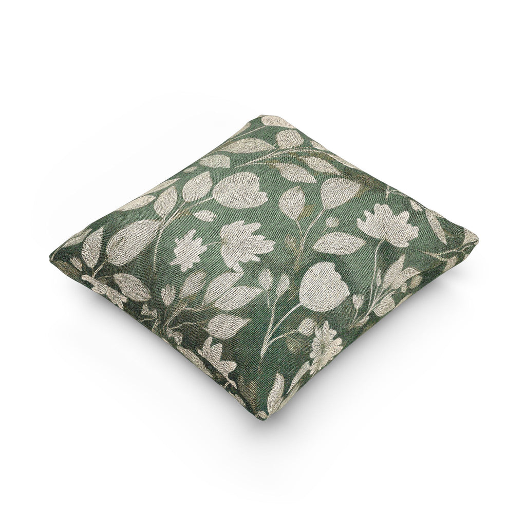 Woven Pillow – Sage Botanical Bloom