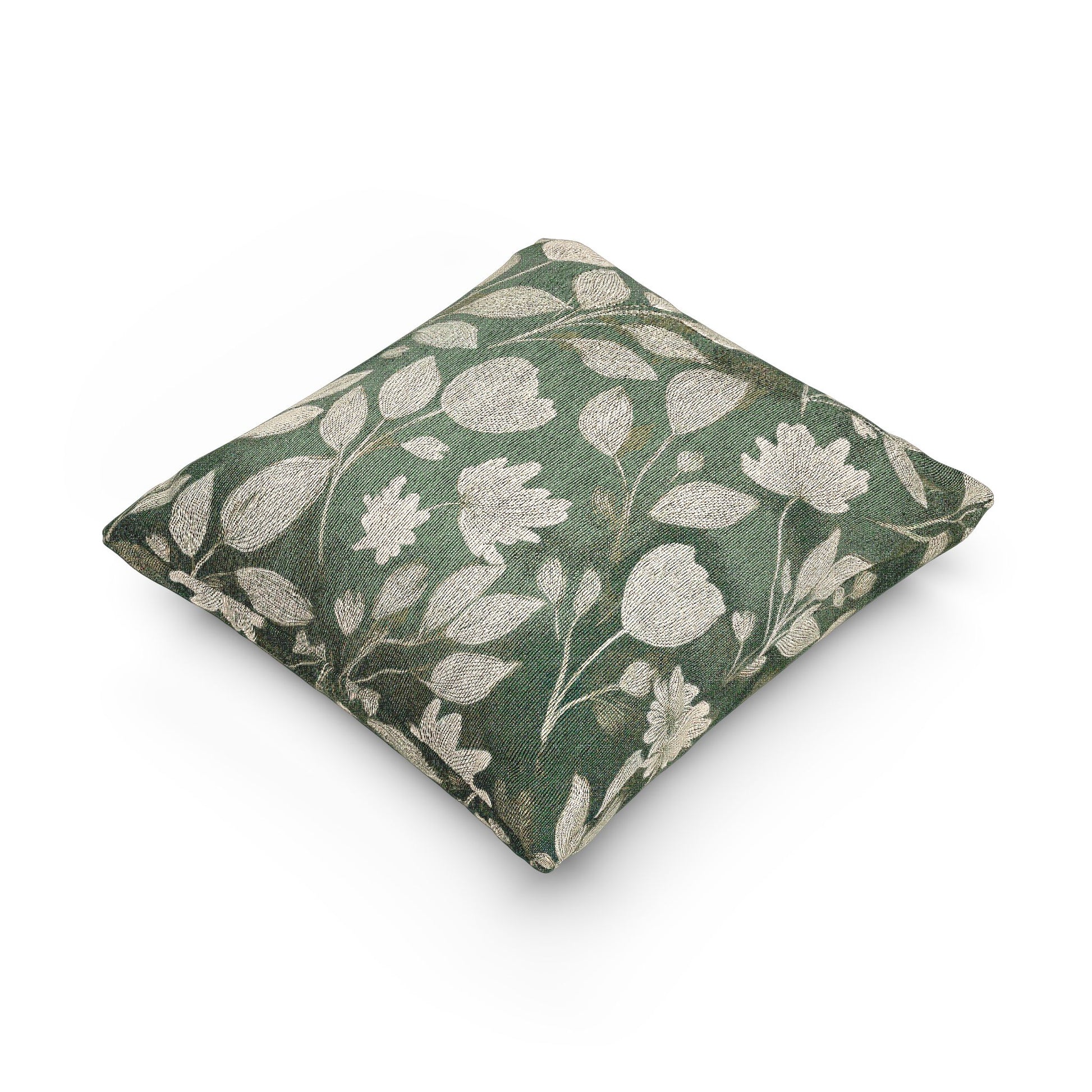 Woven Pillow – Sage Botanical Bloom