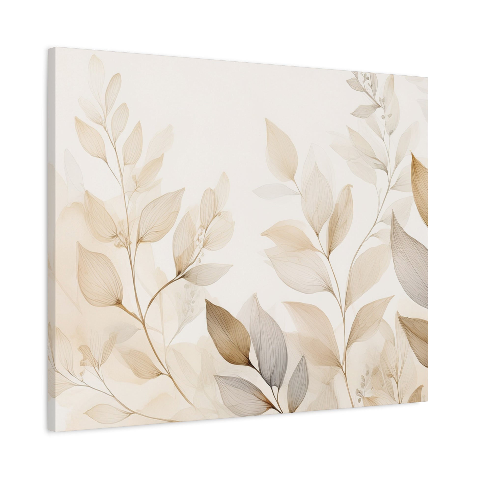 Canvas Wall Art – Soft Beige Leaves