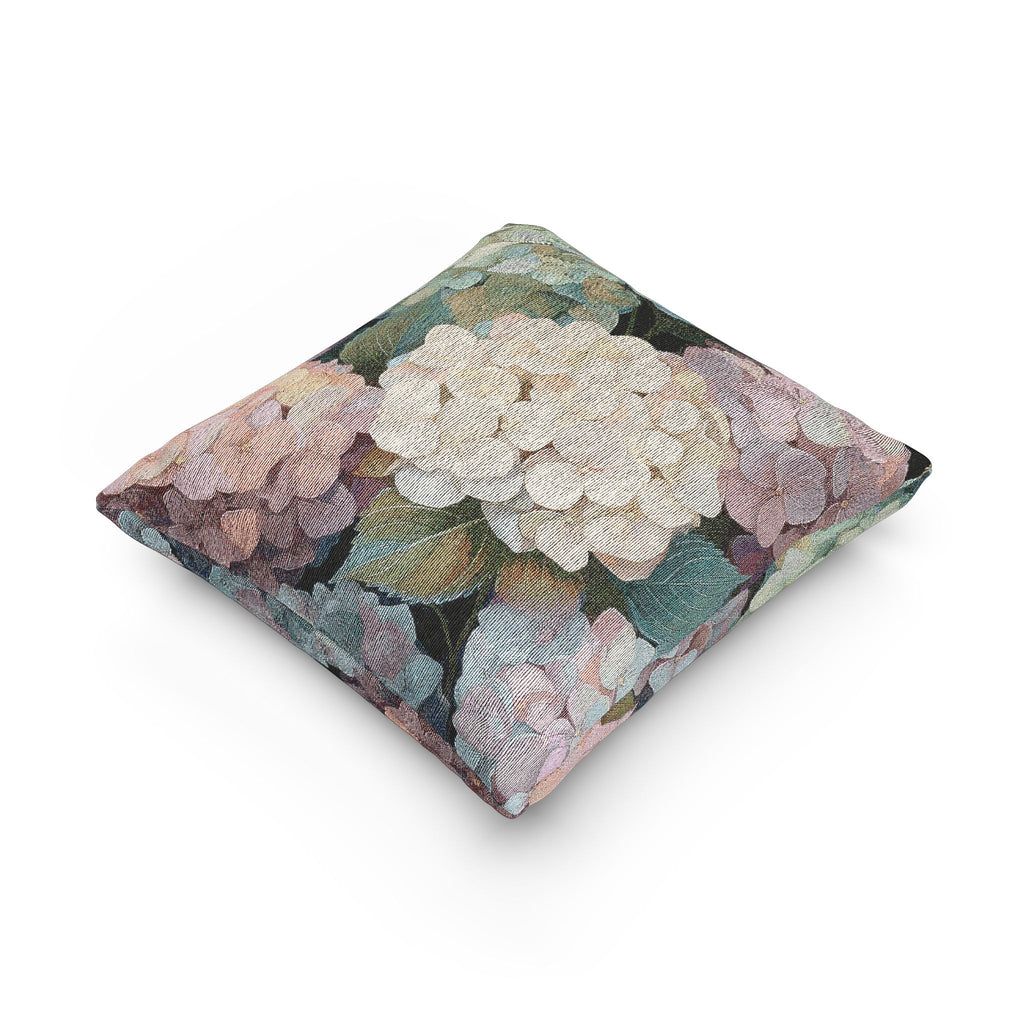 Woven Pillow - Colorful Hydrangeas