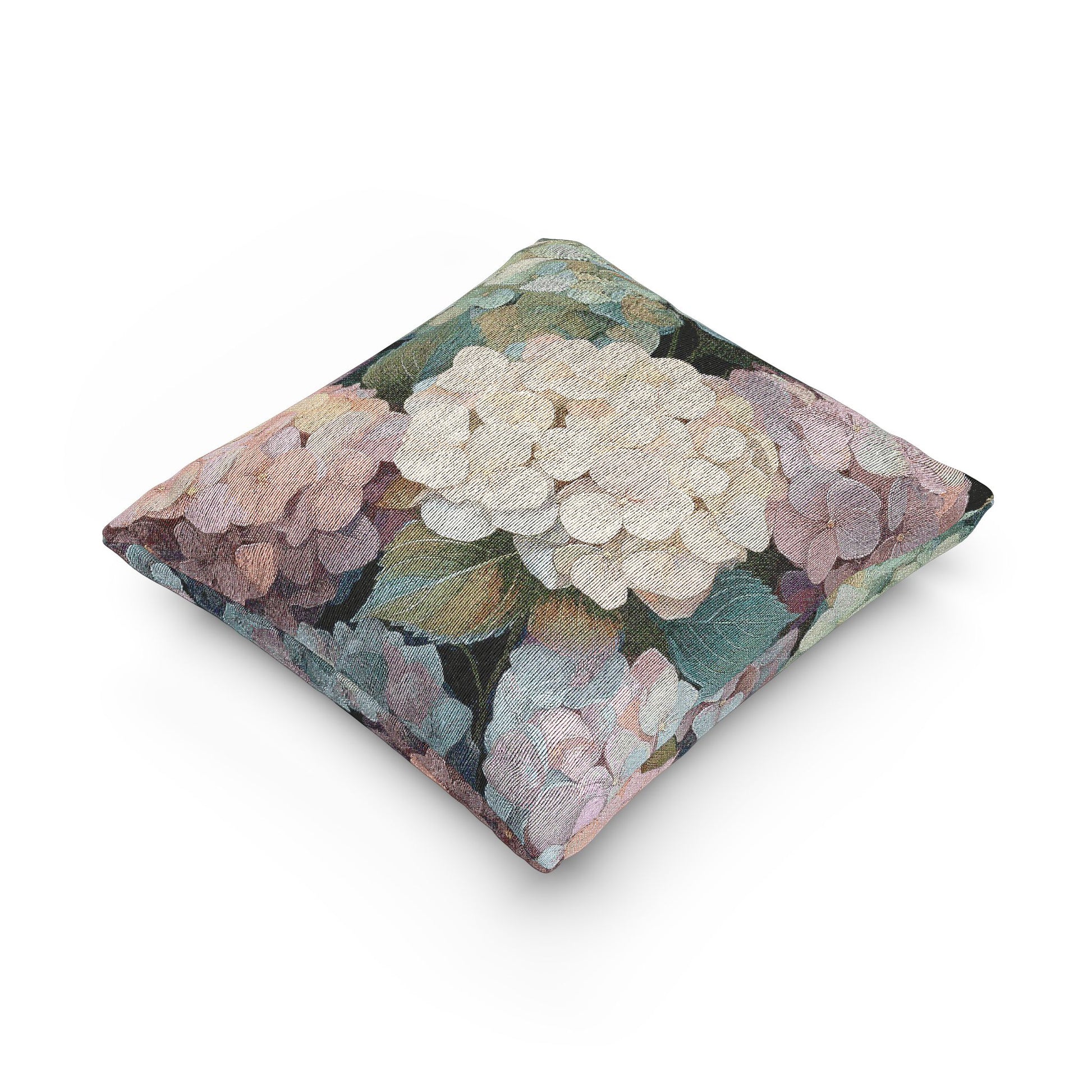 Woven Pillow - Colorful Hydrangeas