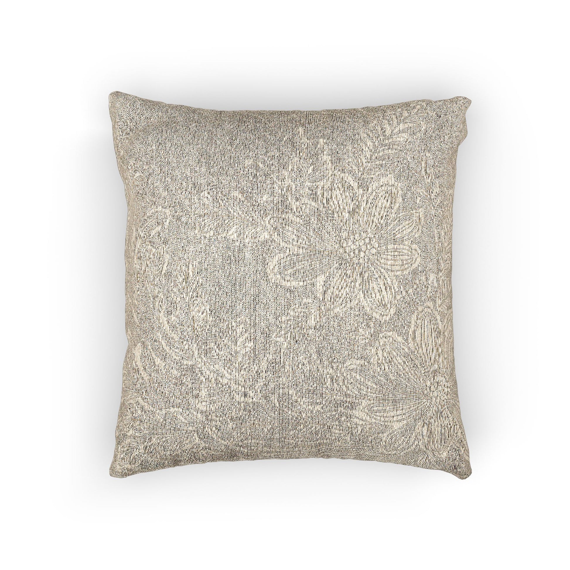 Woven Pillow – Beige Lace Floral