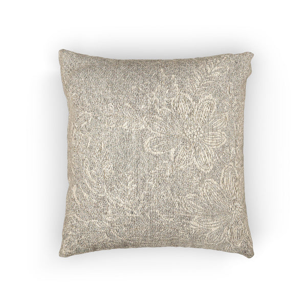 Woven Pillow – Beige Lace Floral