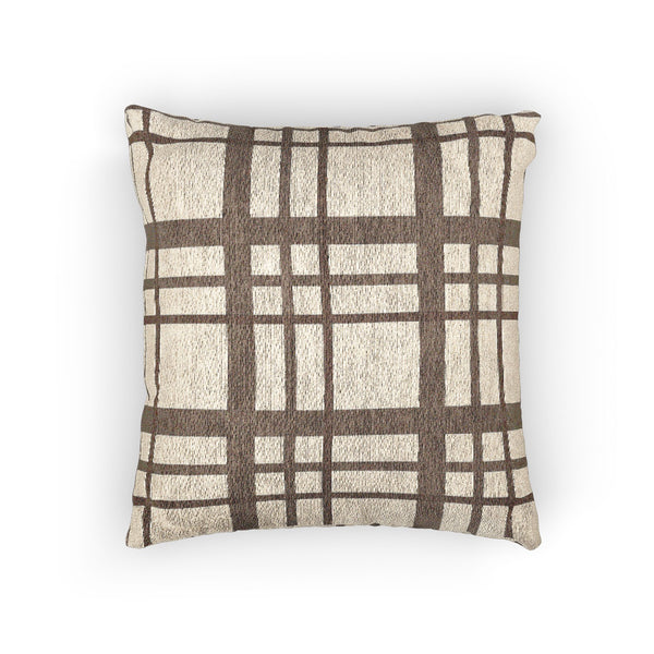 Woven Pillow – Timeless Beige Plaid