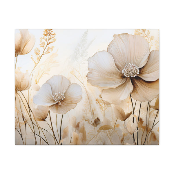 Canvas Wall Art – Beige Floral Meadow