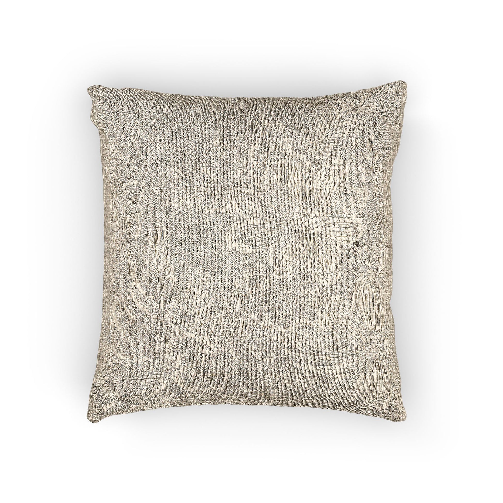 Woven Pillow – Beige Lace Floral