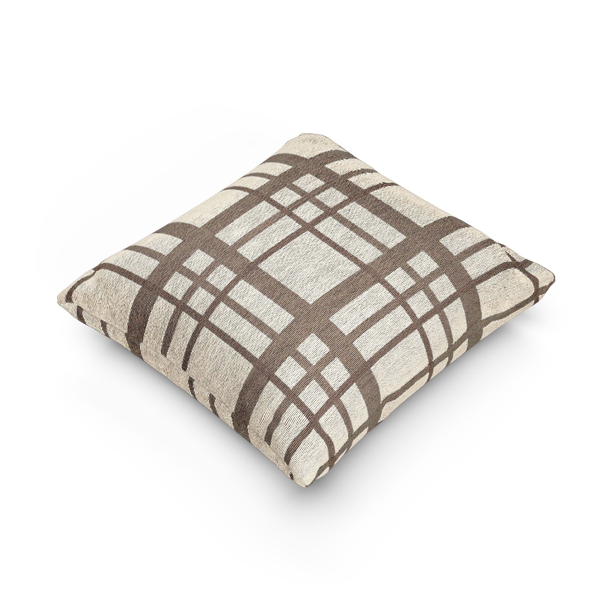 Woven Pillow – Timeless Beige Plaid