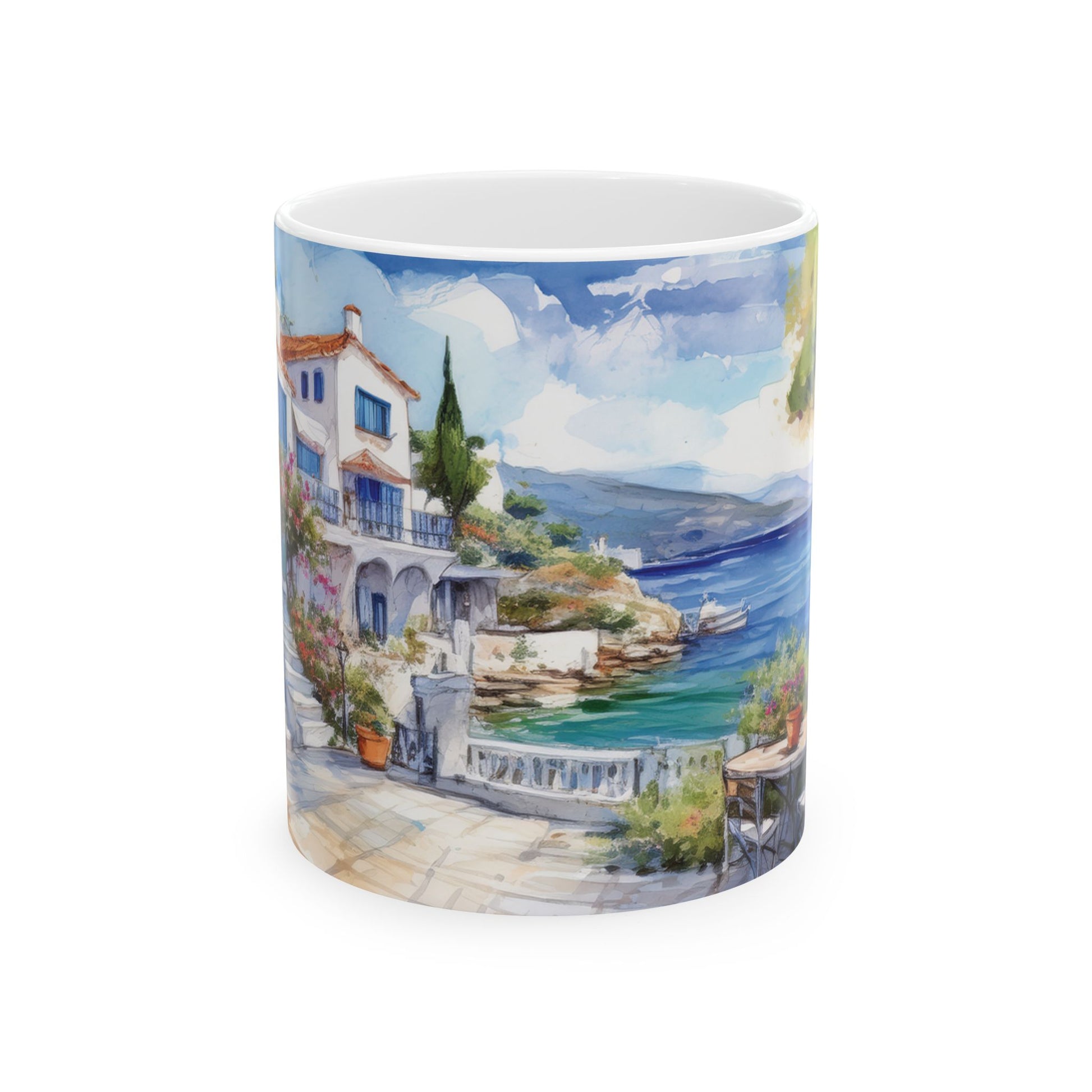 Ceramic Mug – Mediterranean Coastal View