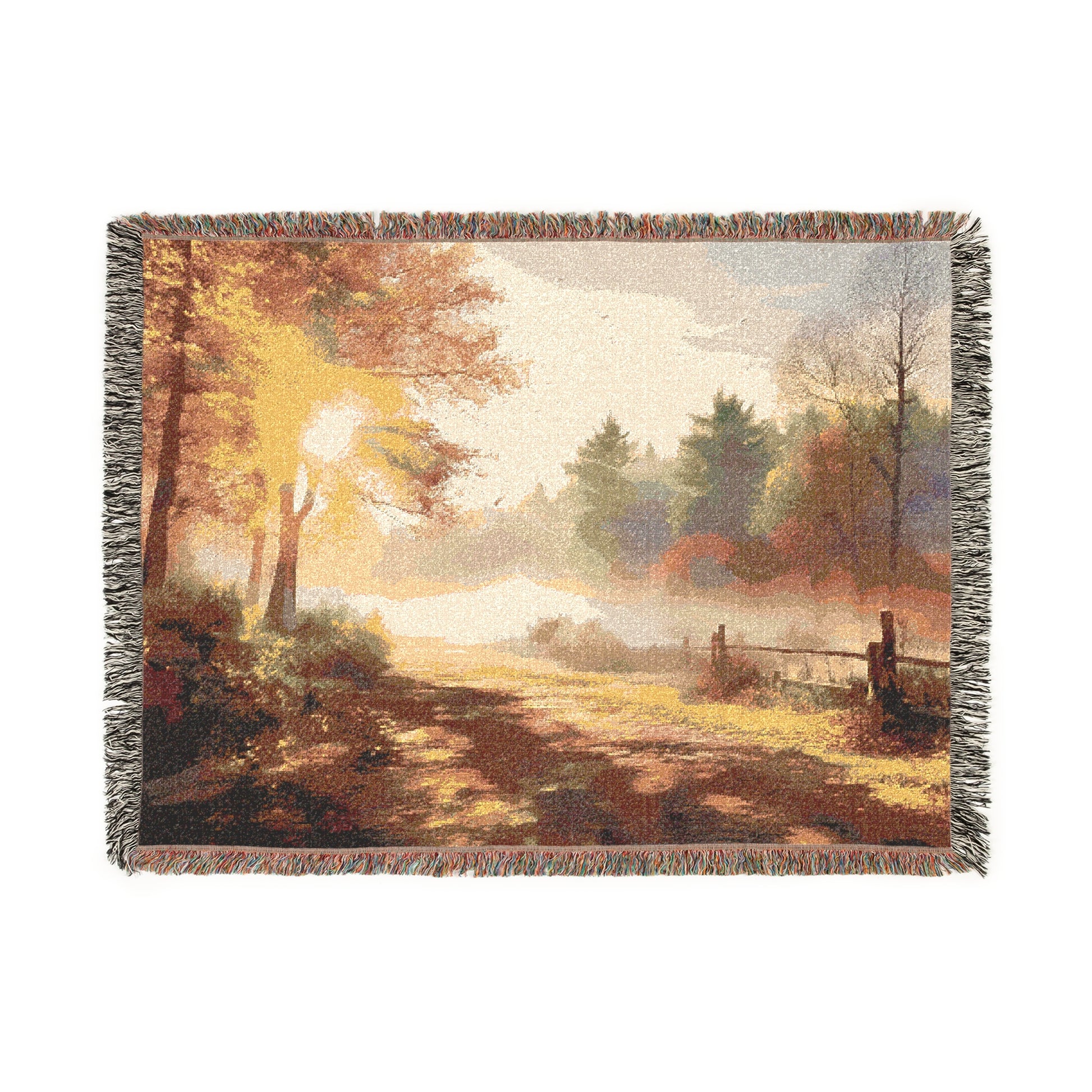 Woven Blanket – Autumn Sunrise Mist