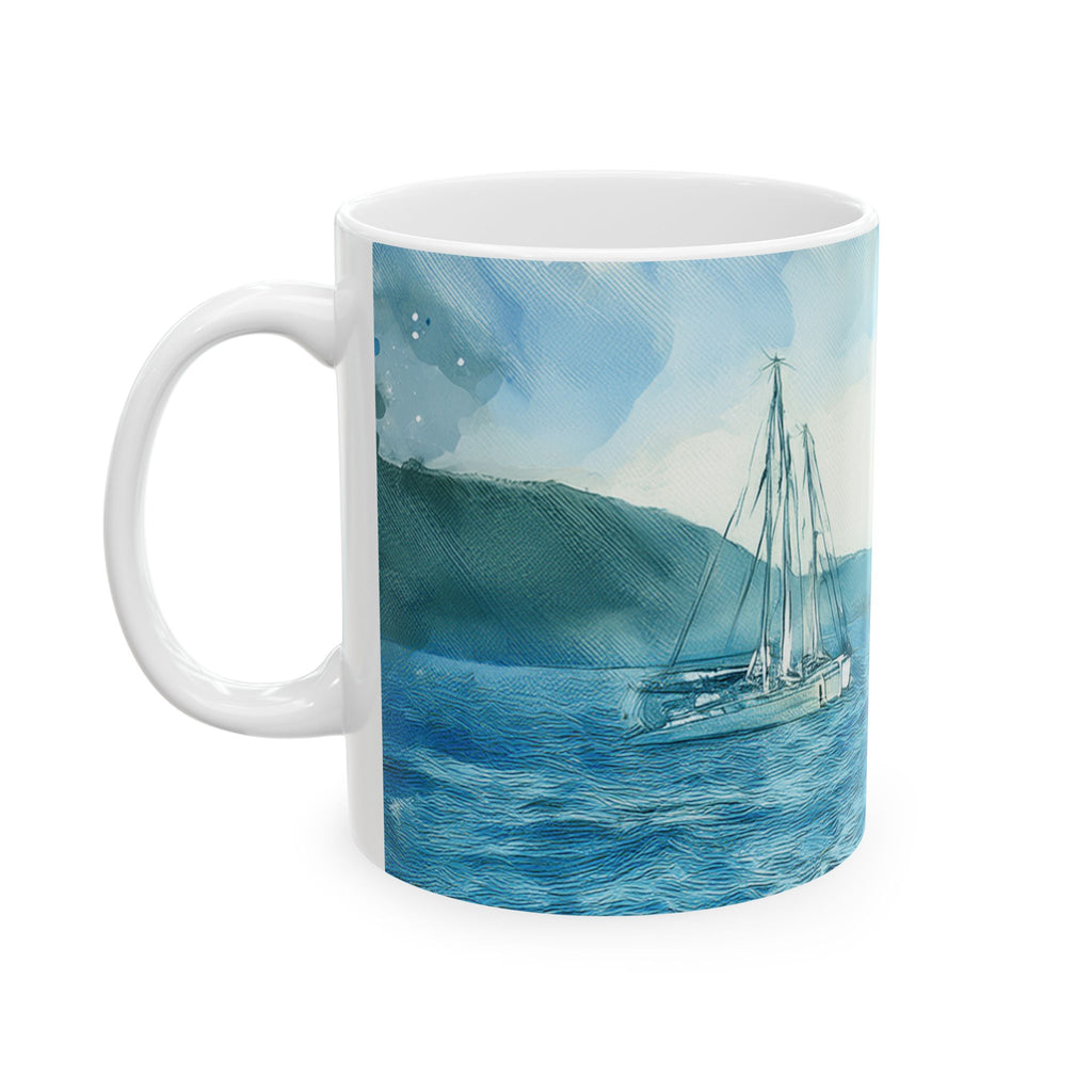 Ceramic Mug – Coastal Sailboats