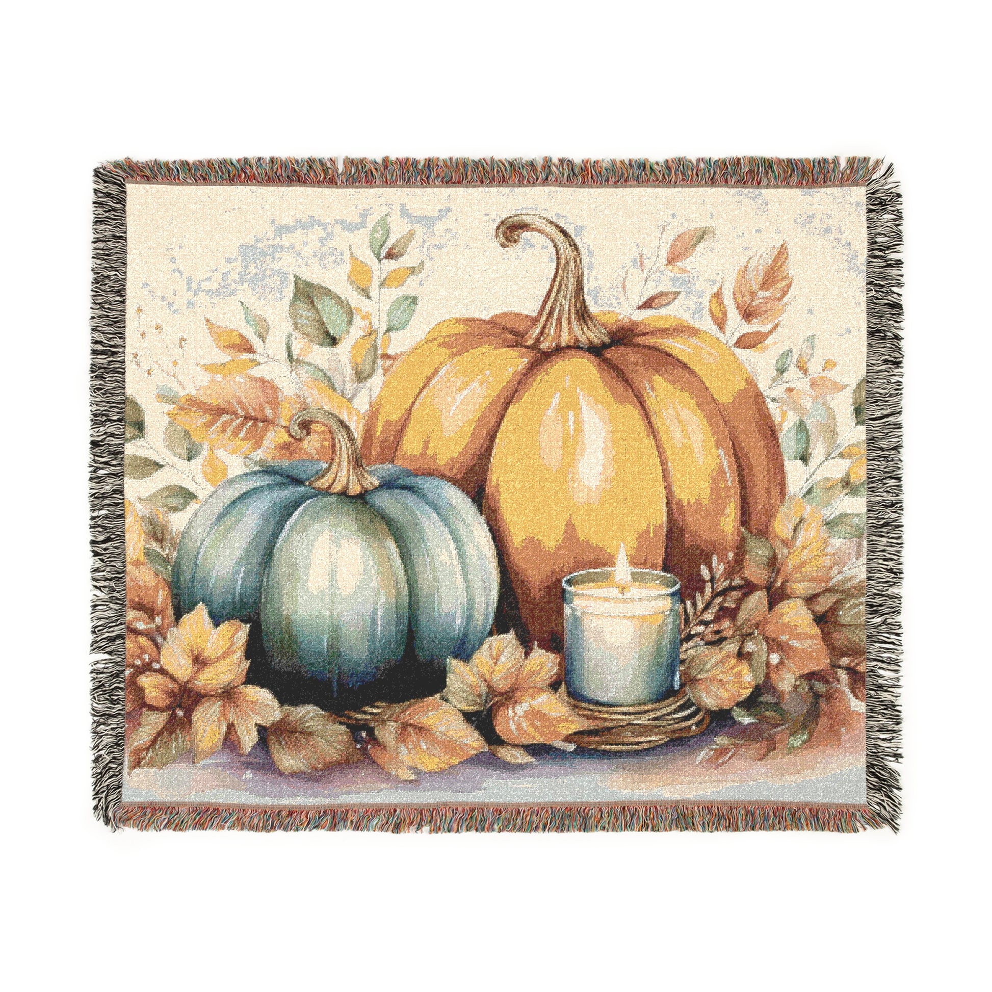 Woven Blanket – Pumpkin Candle Glow