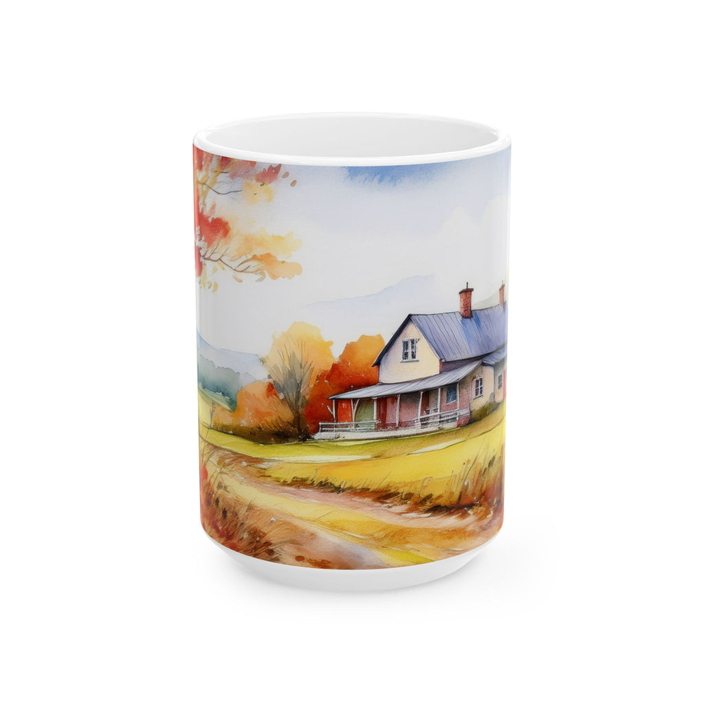 Ceramic Mug – Fall Cottage