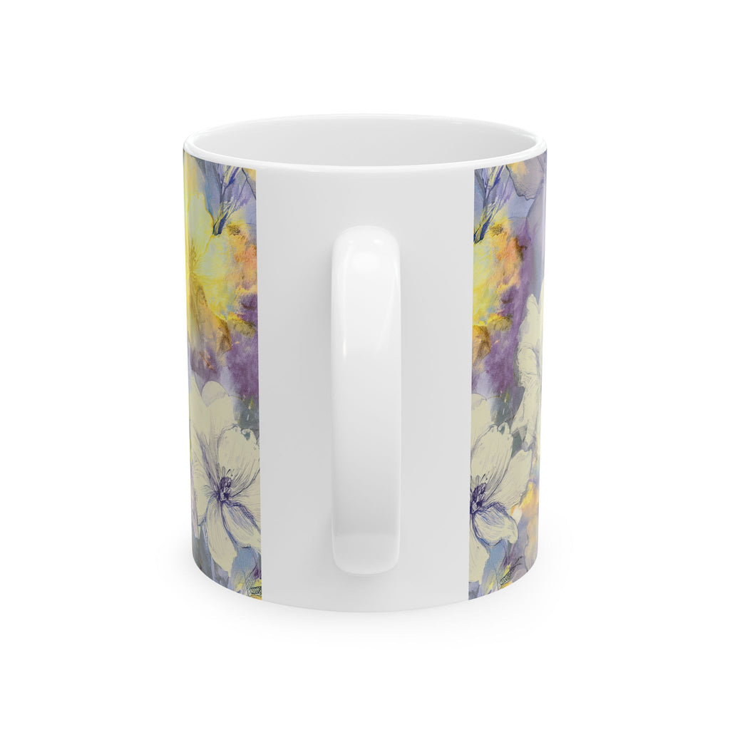 Ceramic Mug – Purple & Yellow Flowers