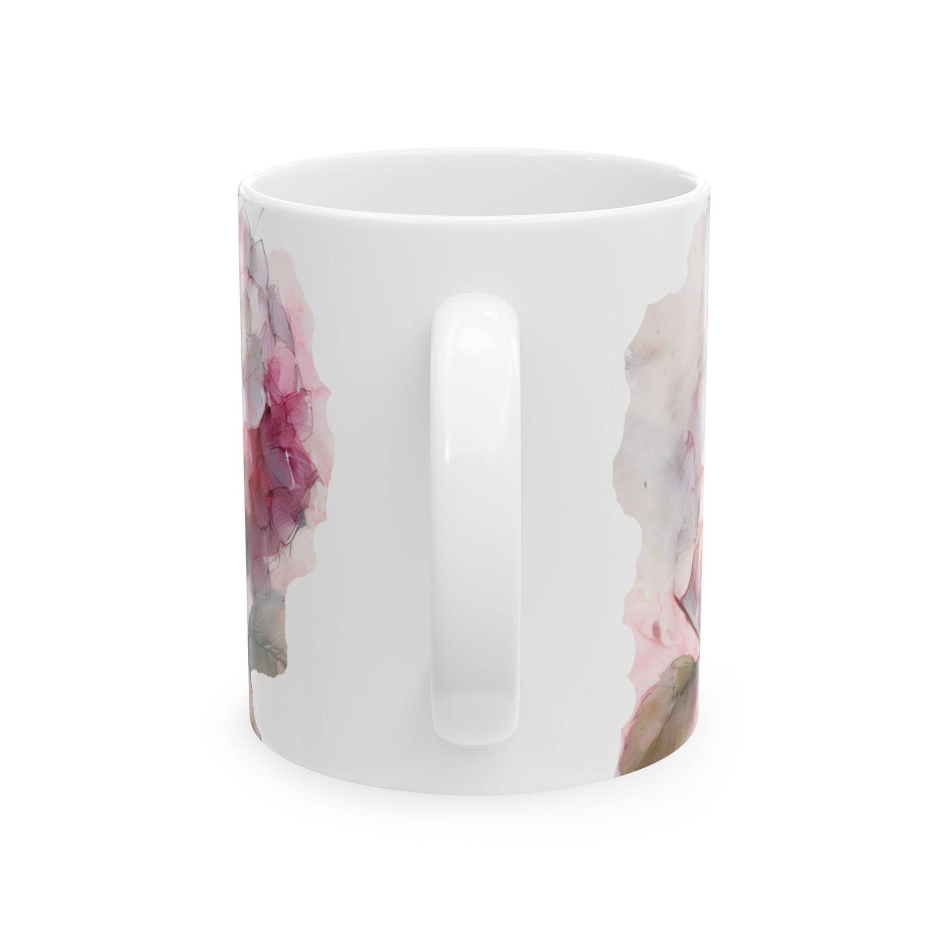 Ceramic Mug - White & Pink Hydrangeas