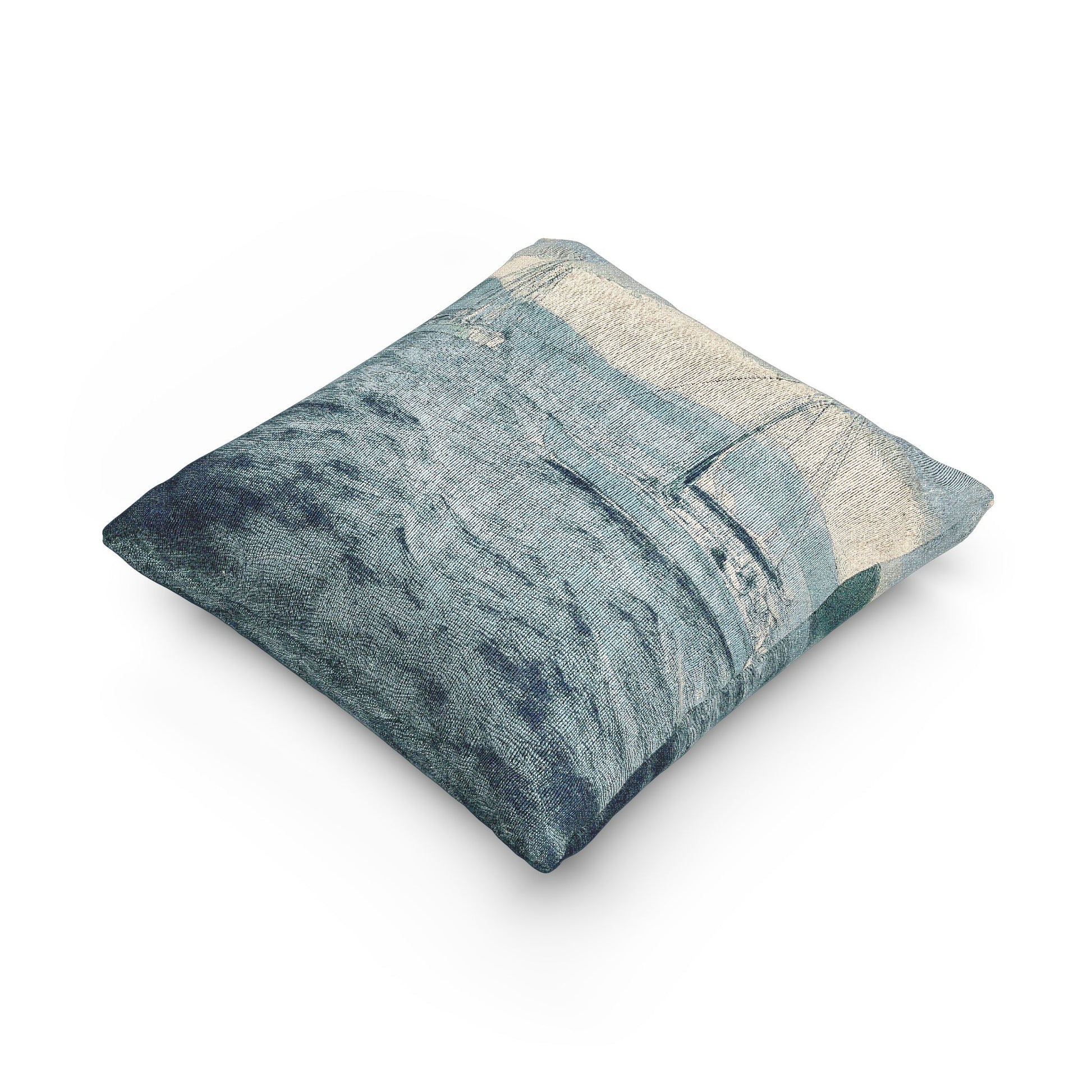 Woven Pillow – Coastal Sailboats