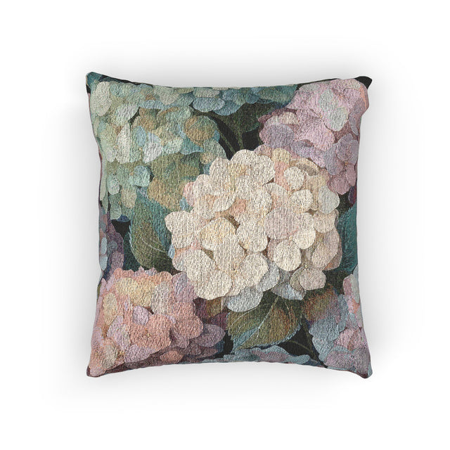 Woven Pillow - Colorful Hydrangeas