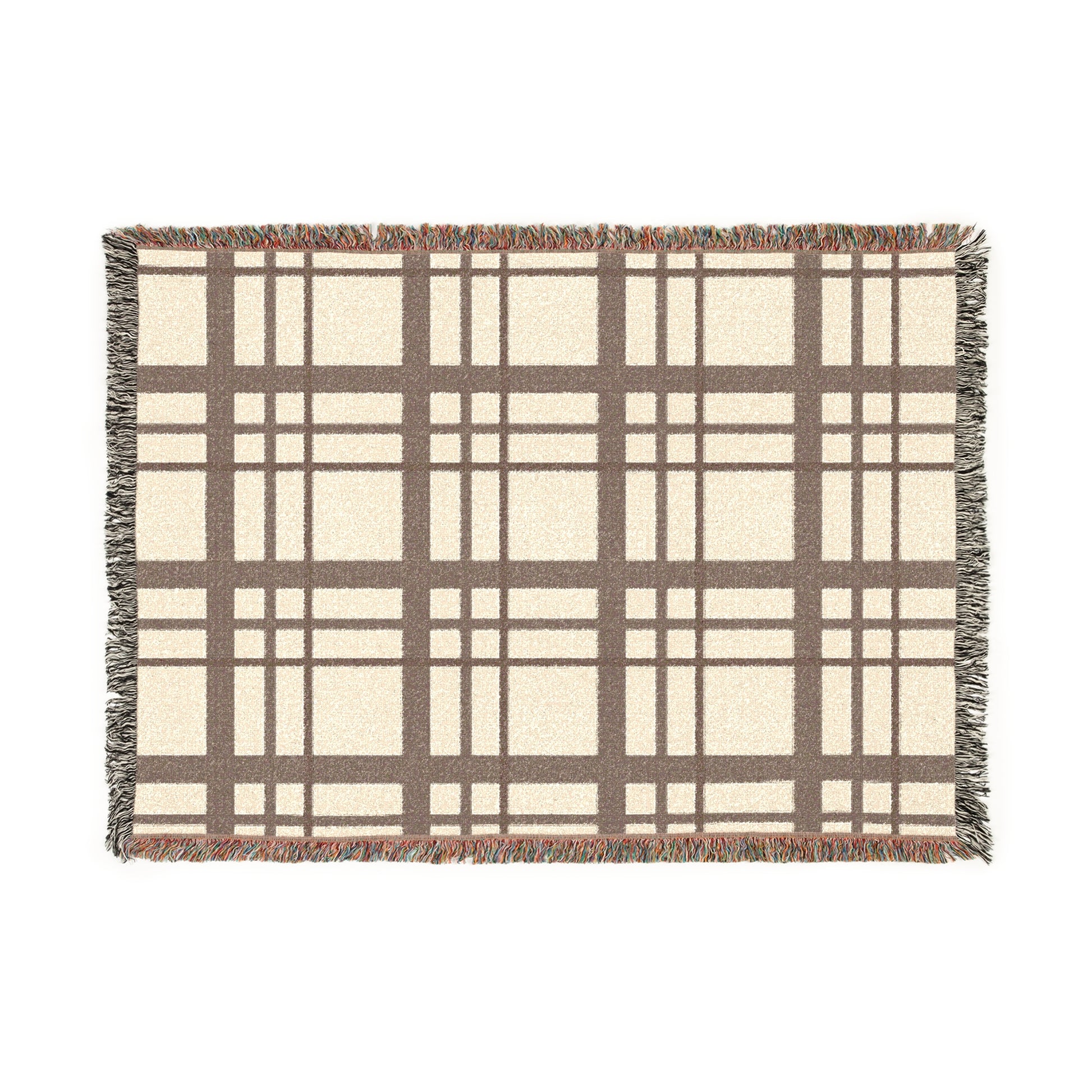 Woven Blanket – Timeless Beige Plaid