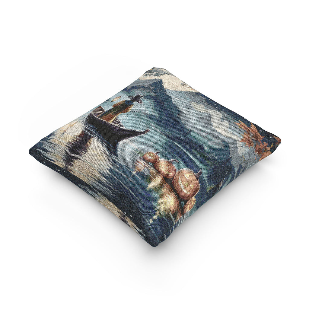 Woven Pillow – Fall Night on Lake Como