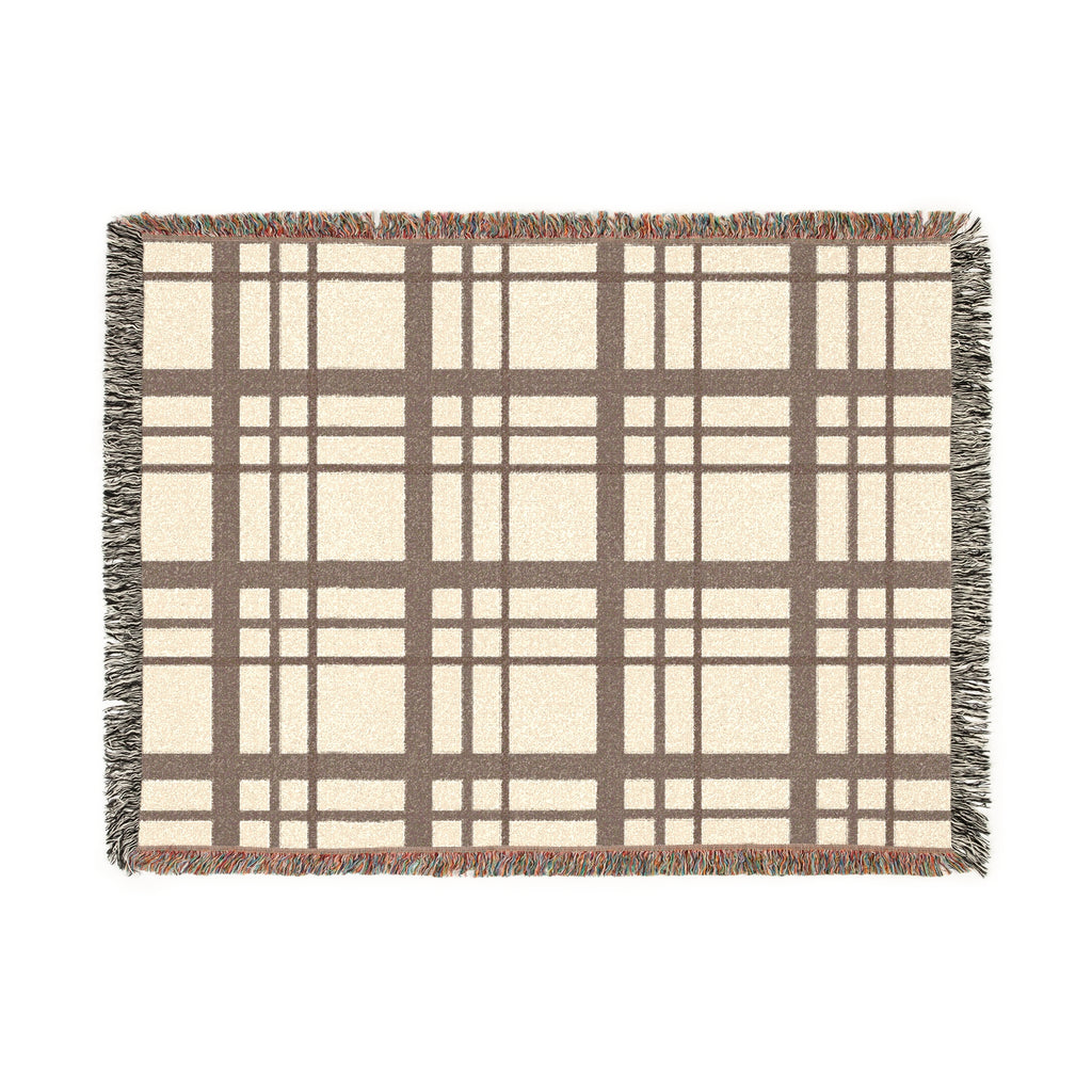 Woven Blanket – Timeless Beige Plaid