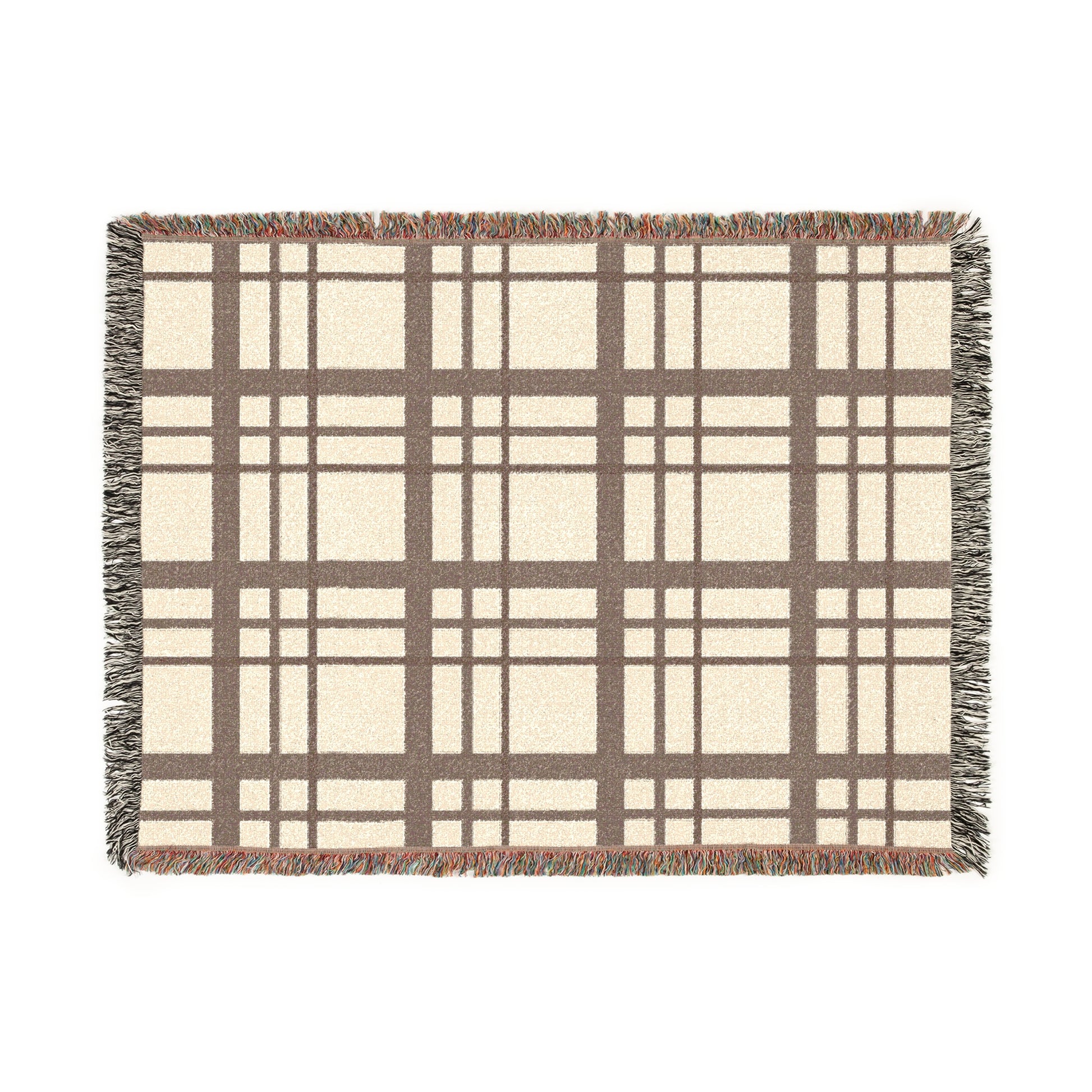 Woven Blanket – Timeless Beige Plaid