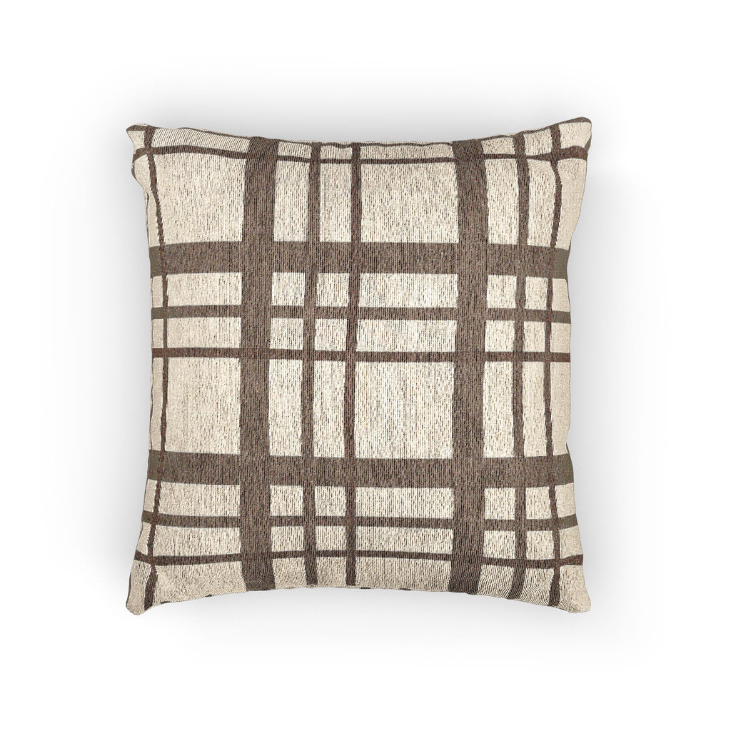Woven Pillow – Timeless Beige Plaid
