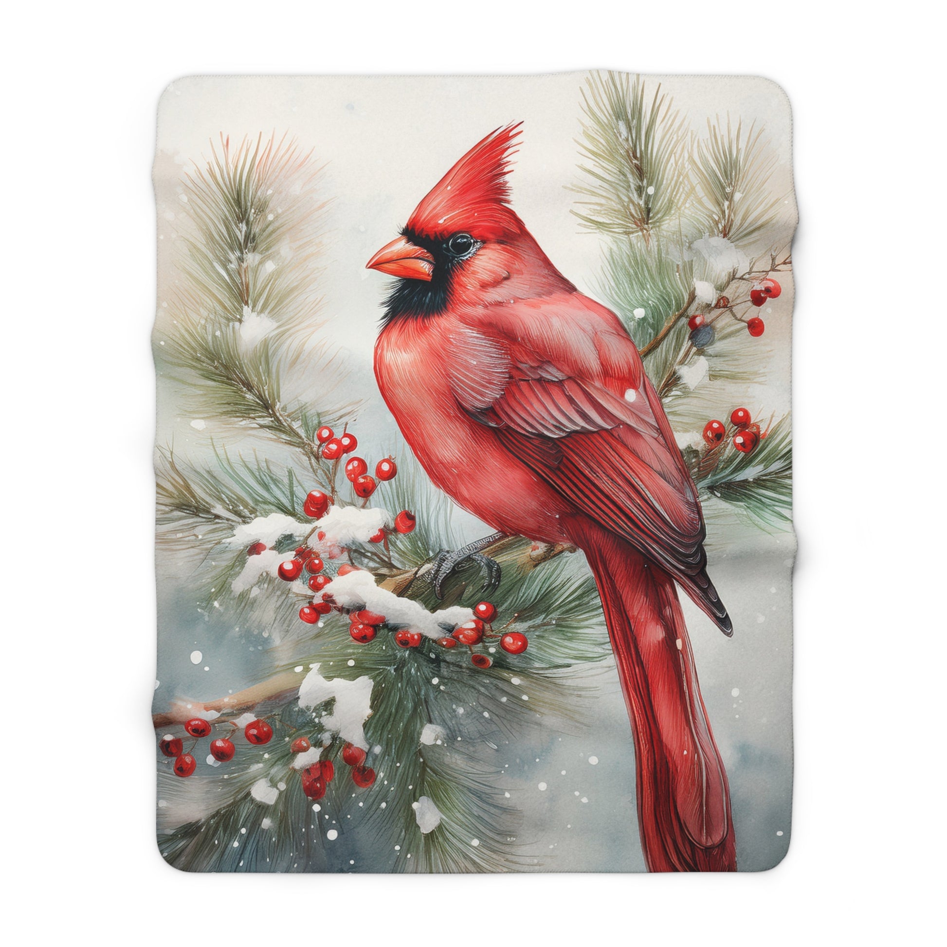 Sherpa Fleece Blanket – Winter Cardinal