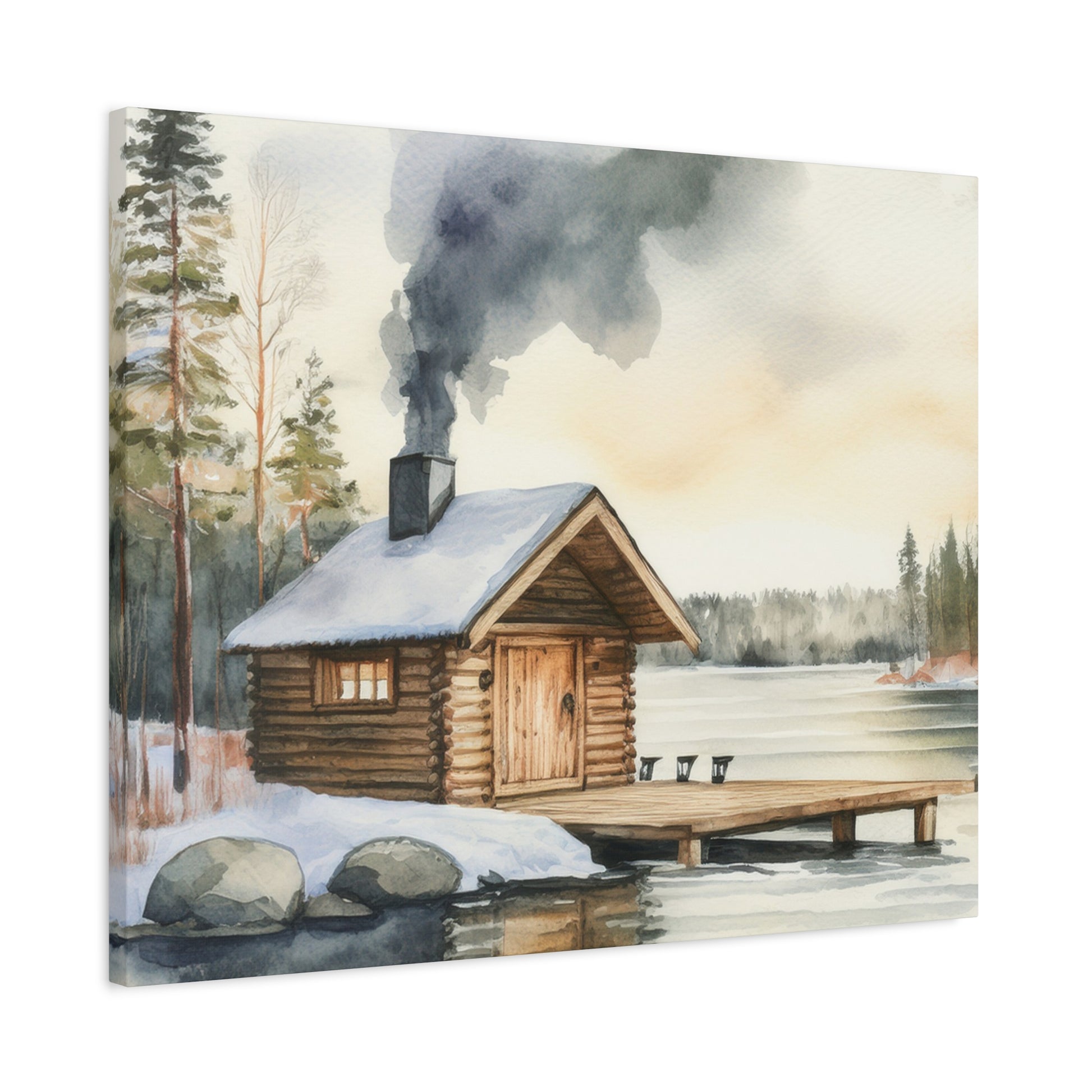 Canvas Wall Art – Finnish Lakeside Sauna