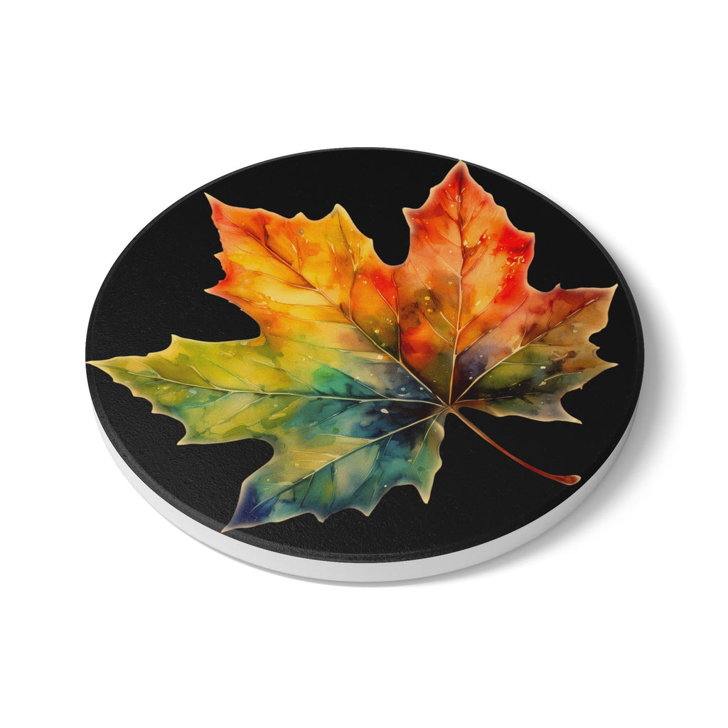 Ceramic Coaster – Colorful Maple Leaf