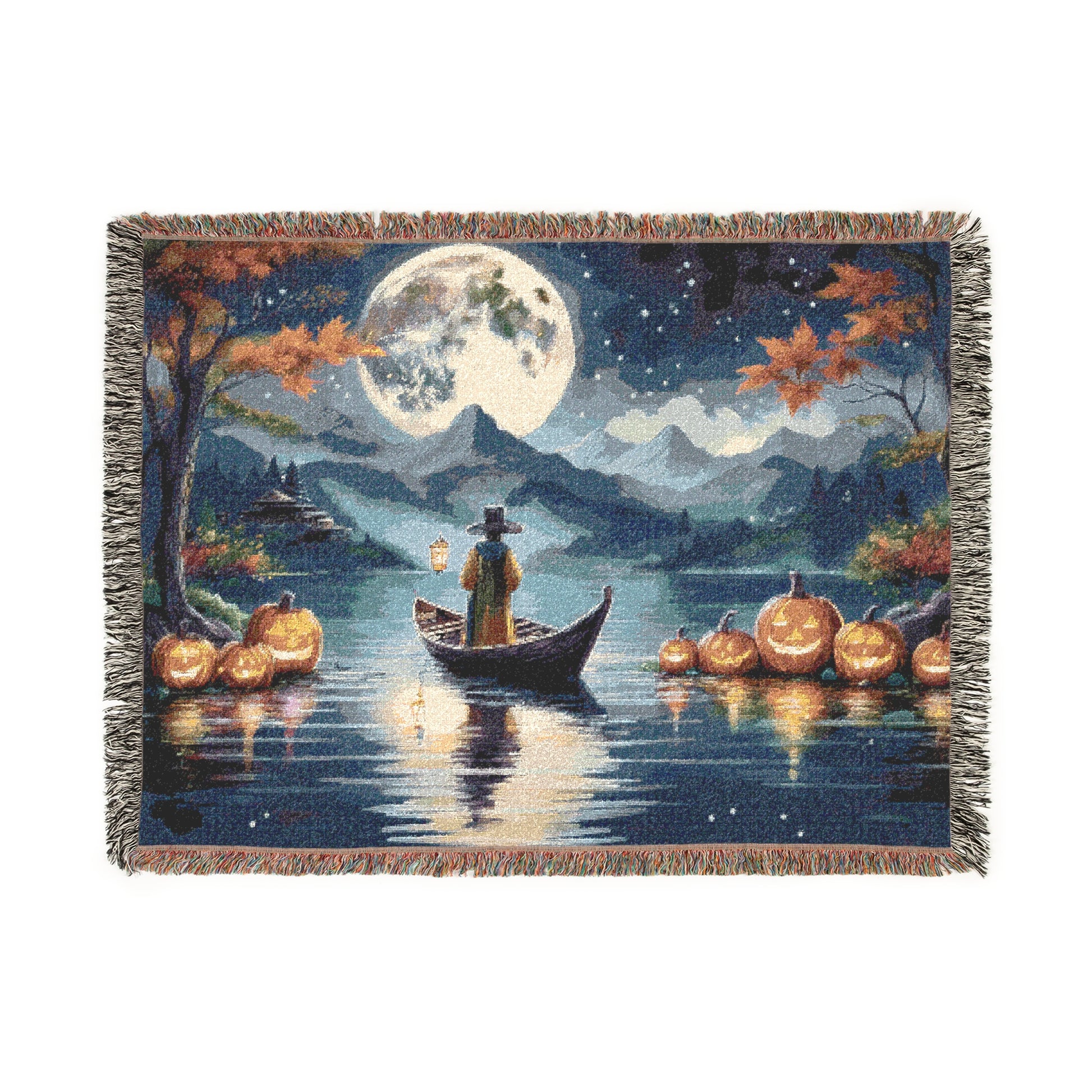 Woven Blanket – Fall Night on Como Lake