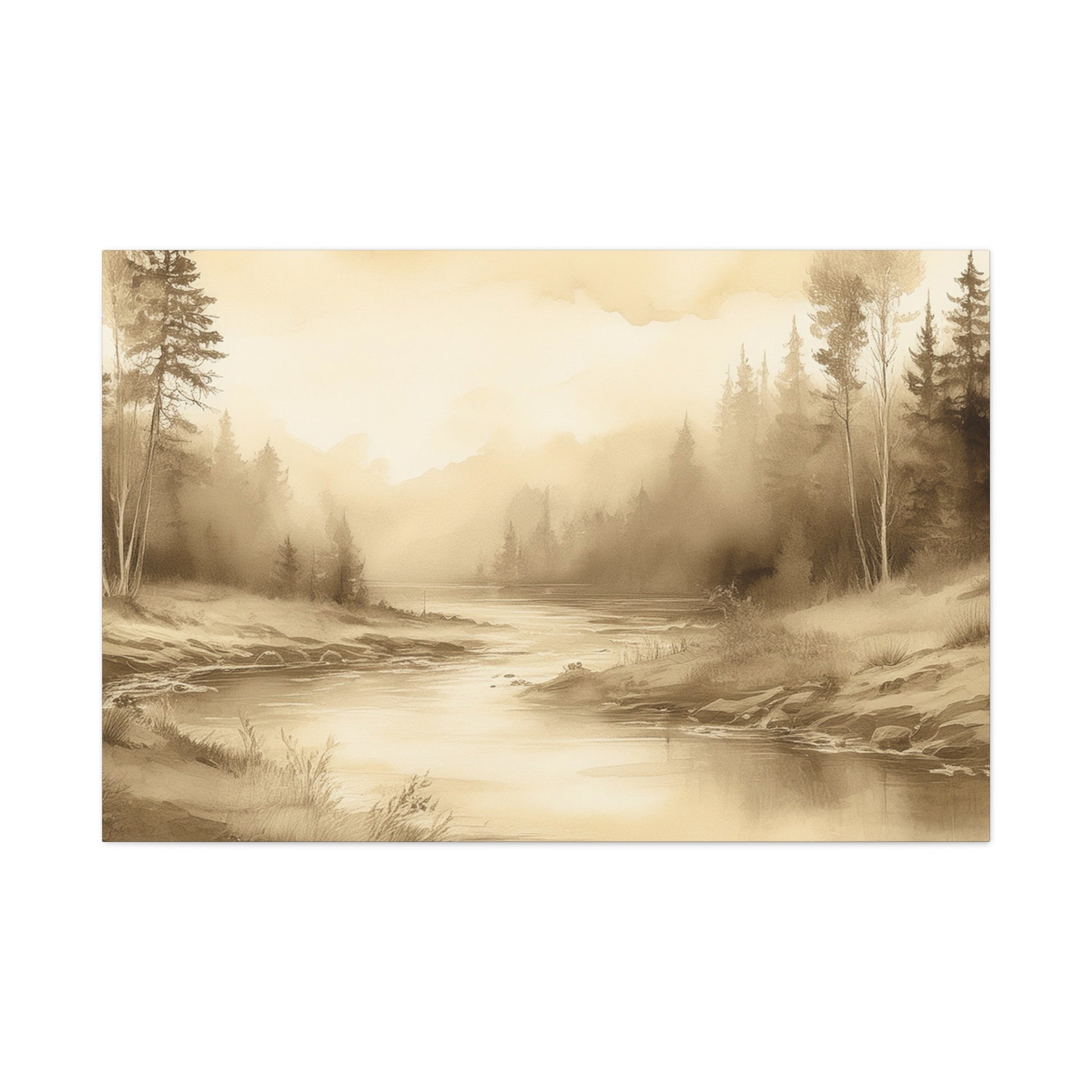 Canvas Wall Art – Tranquil River Morning