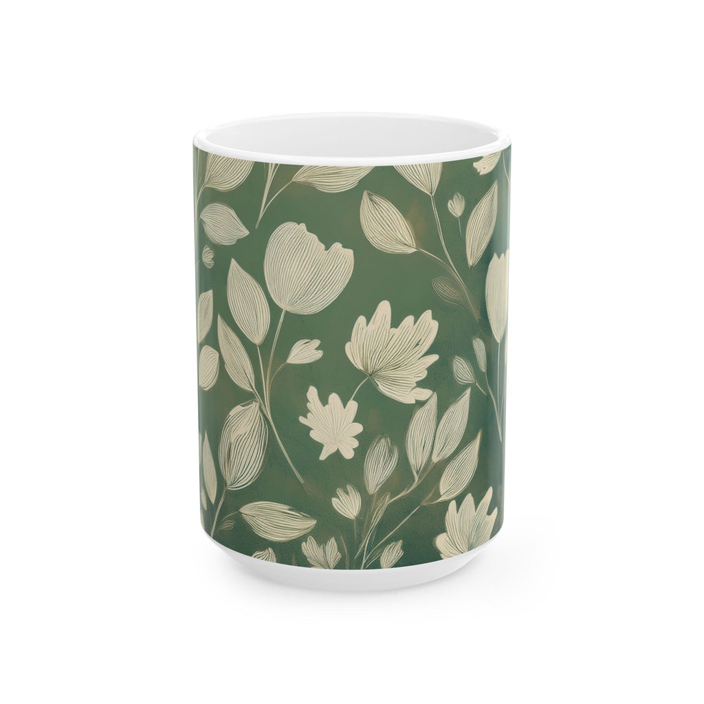 Ceramic Mug – Green Botanical