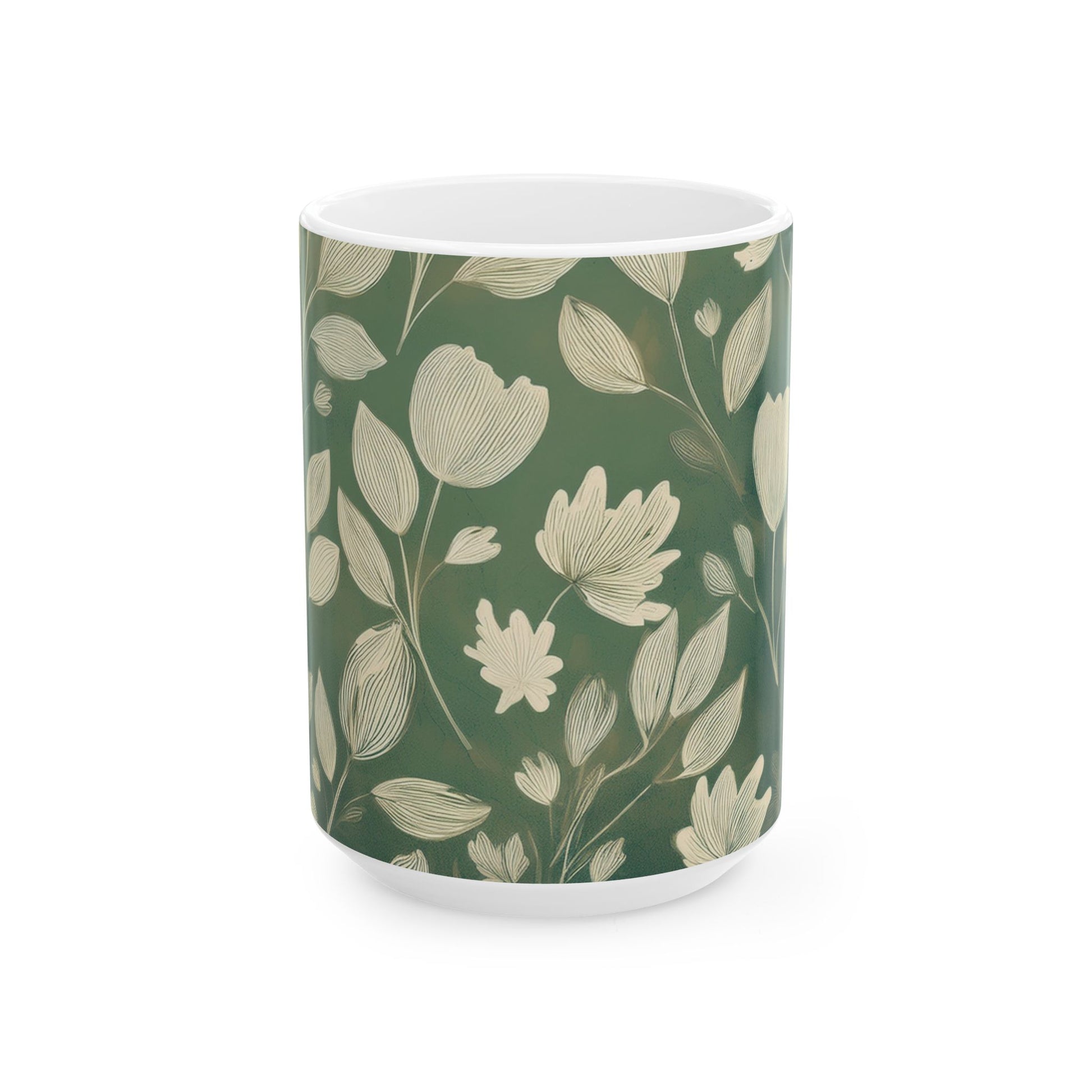 Ceramic Mug – Green Botanical