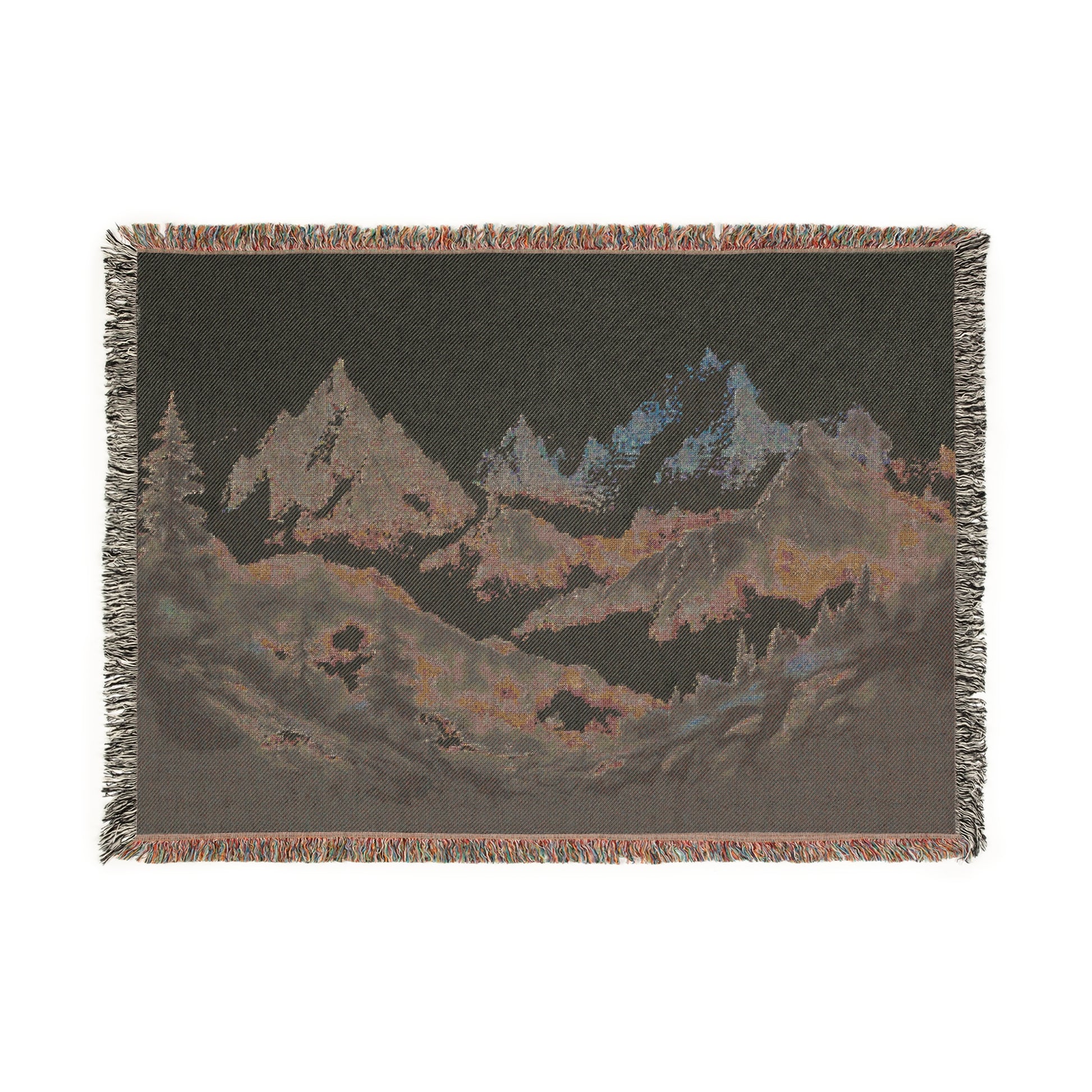 Cotton Woven Blanket - Mountains