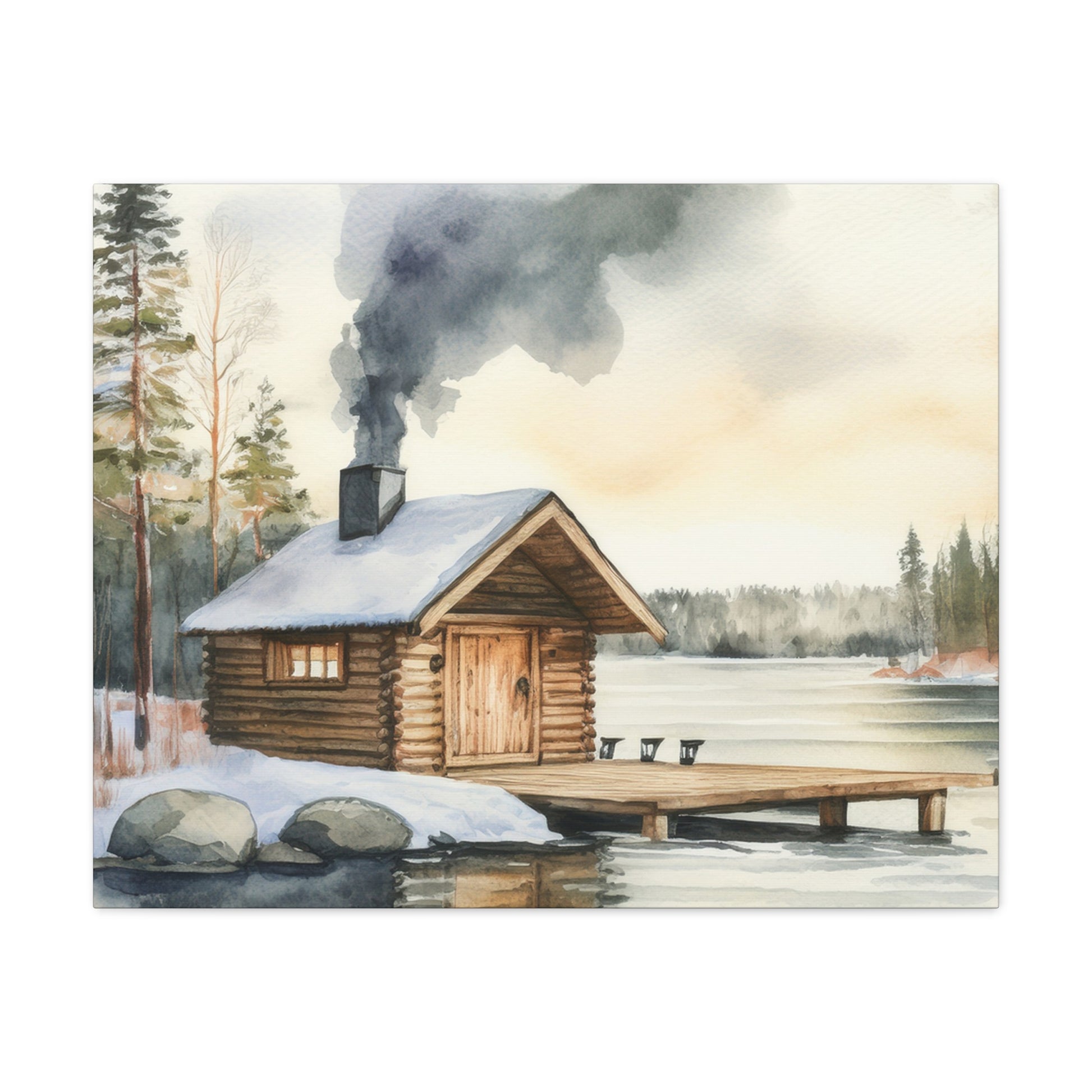 Canvas Wall Art – Finnish Lakeside Sauna