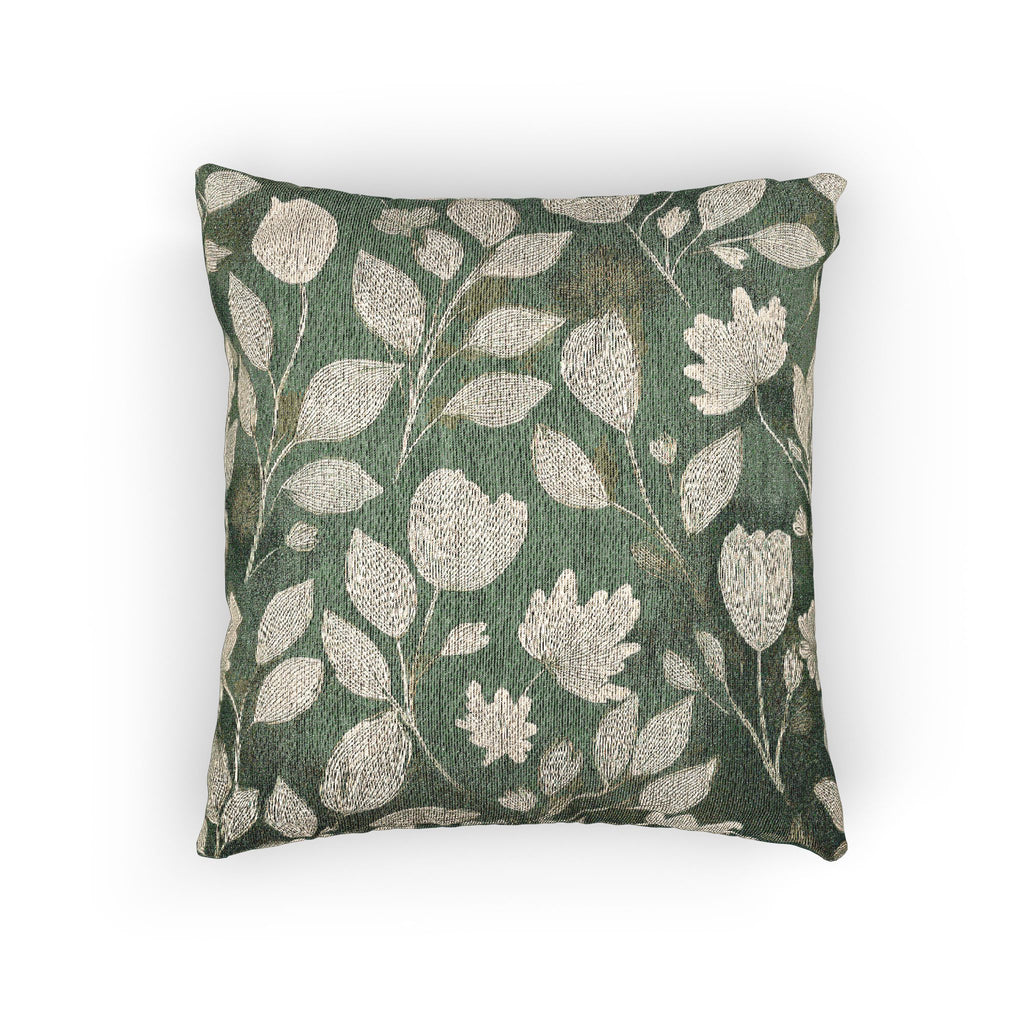 Woven Pillow – Sage Botanical Bloom