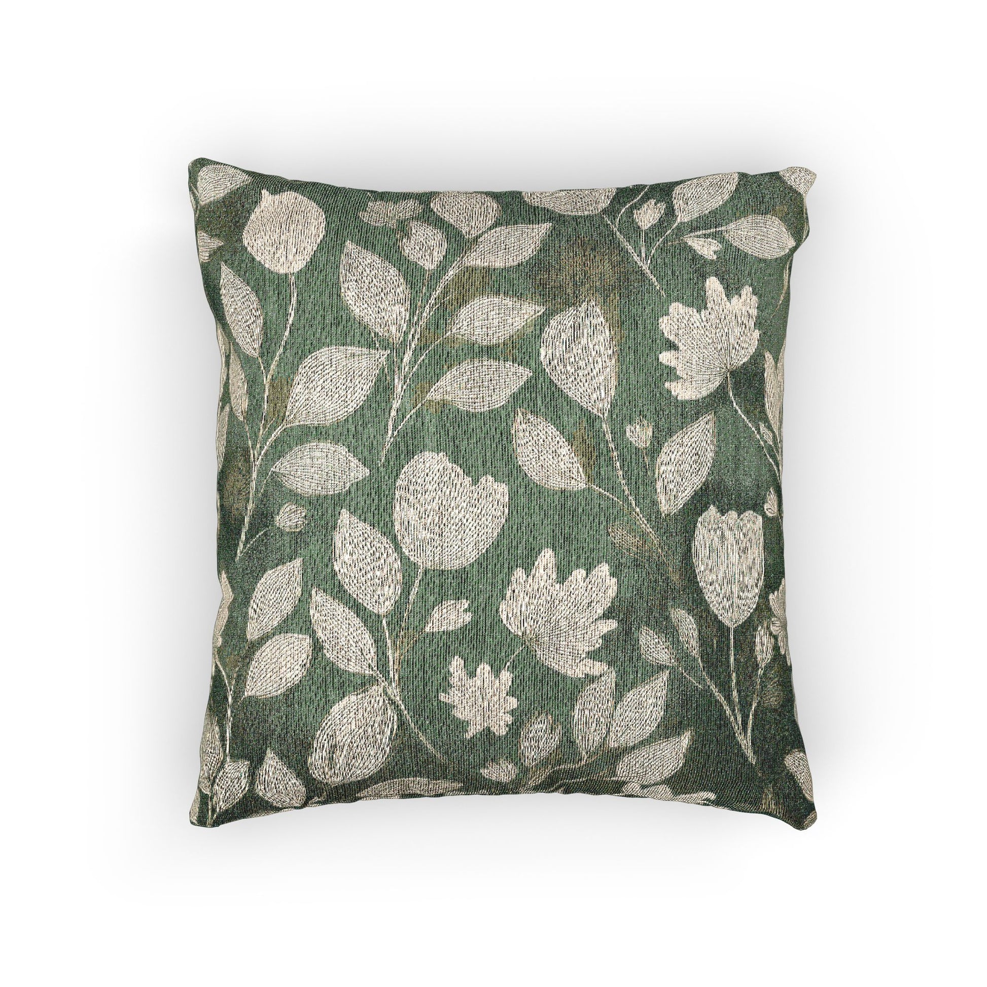 Woven Pillow – Sage Botanical Bloom