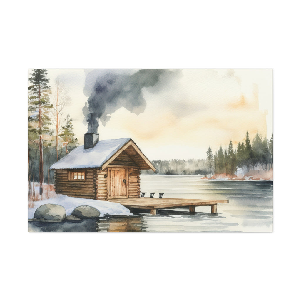 Canvas Wall Art – Finnish Lakeside Sauna