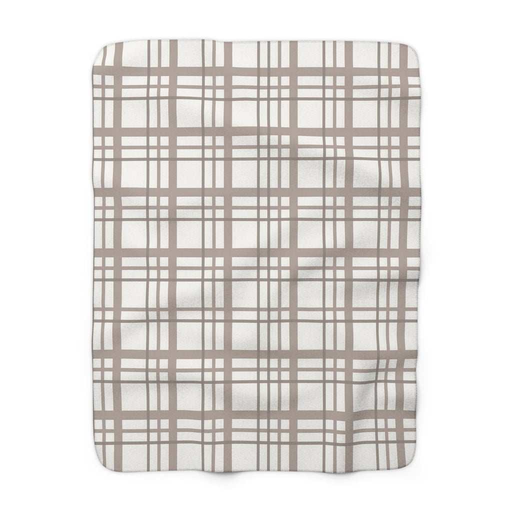 Sherpa Fleece Blanket – Faded Plaid