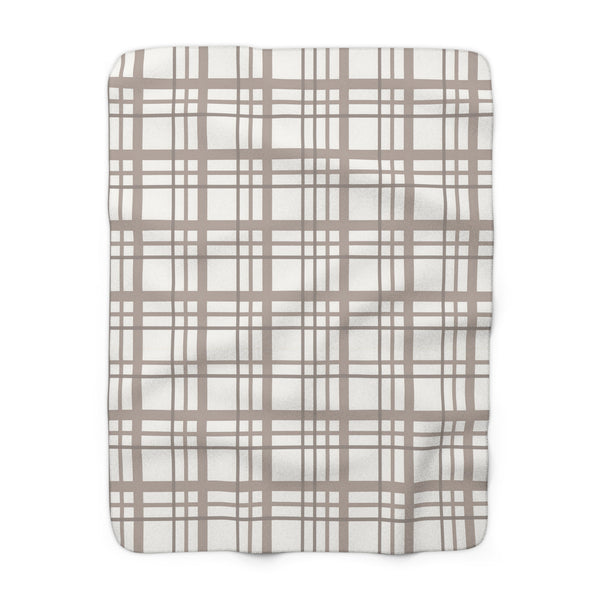 Sherpa Fleece Blanket – Faded Plaid