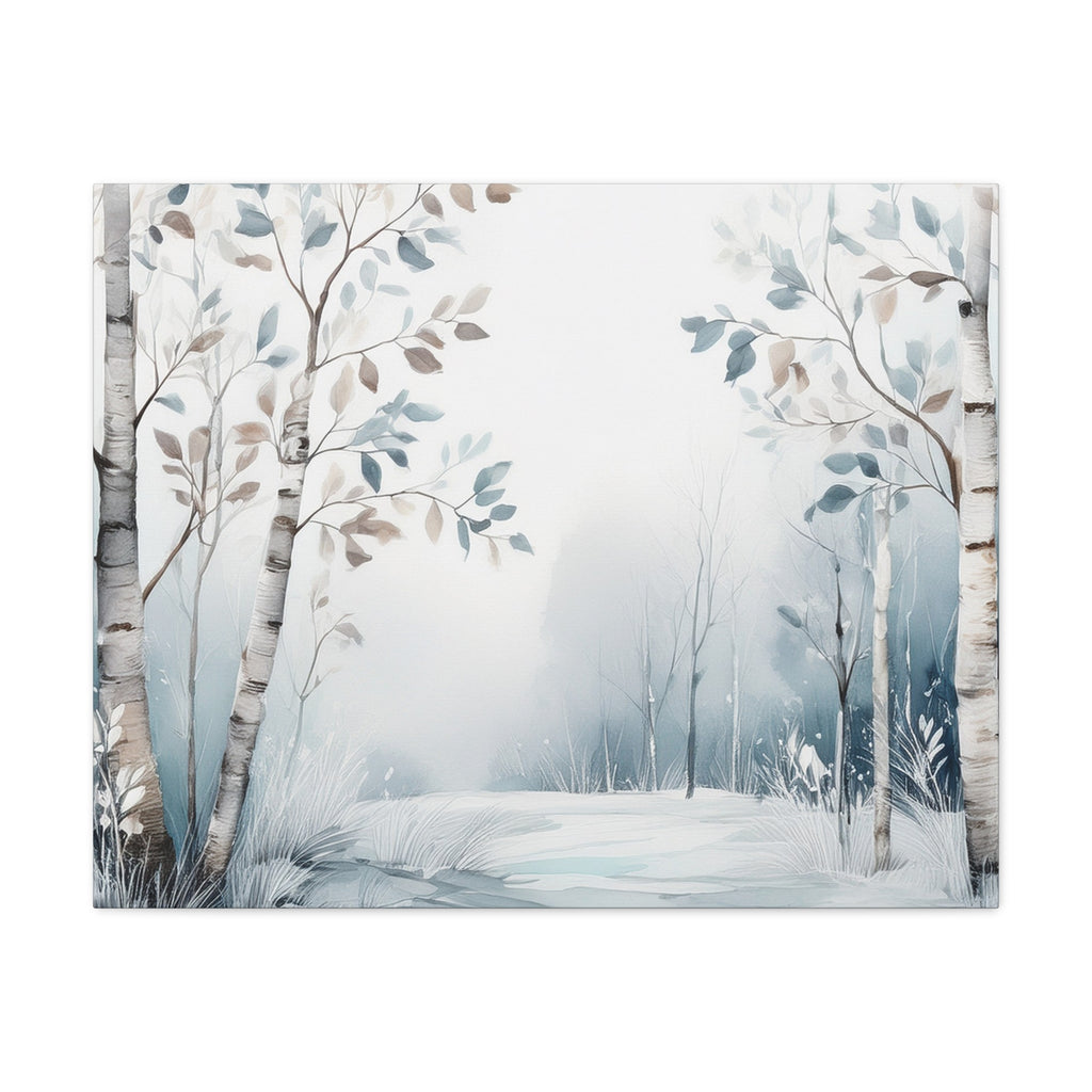 Canvas Wall Art – Frosted Birch Meadow